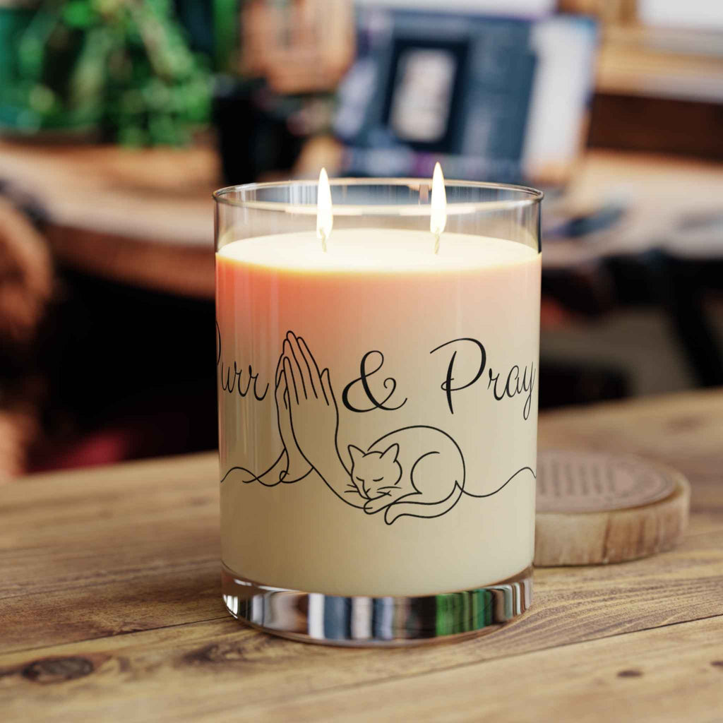 Purr & Pray Line Art Scented Candle - Decor, Candles, Scented - EpiAl's Shop