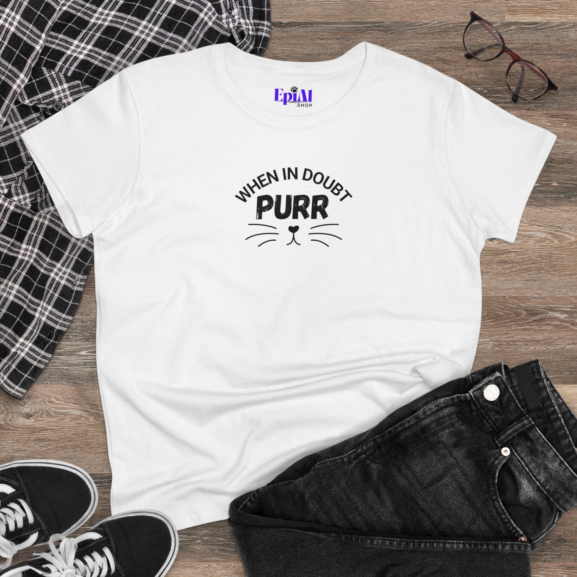 Purr Women's Midweight Cotton Tee - T - Shirt - Epileptic Al’s Shop