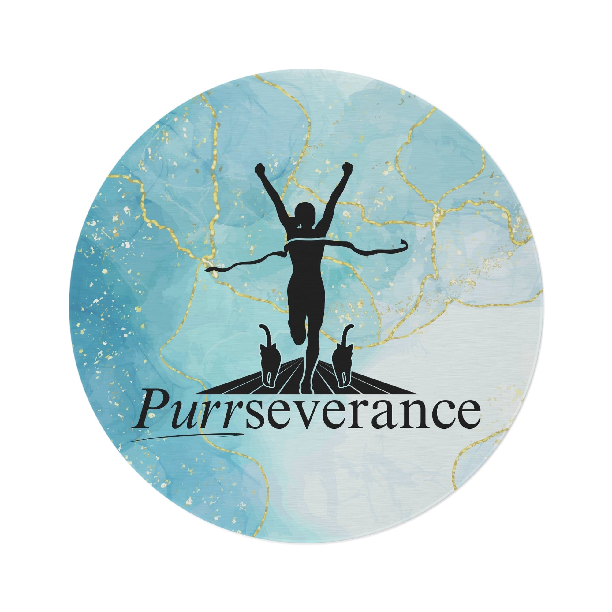 Purrsistence Round Rug - Inspirational Cat Design - Decor, Home, Rugs & Doormats - EpiAl's Shop