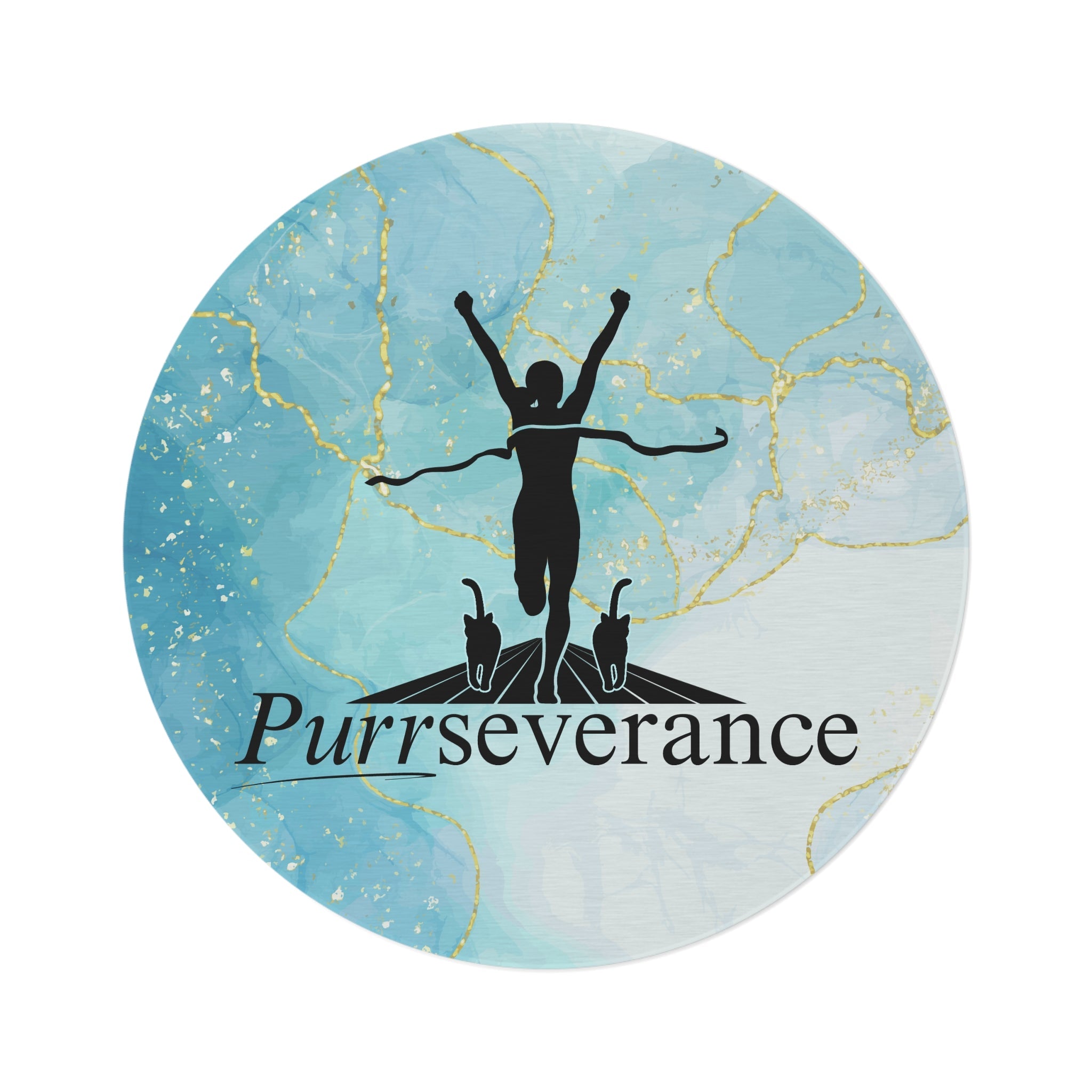 Purrsistence Round Rug - Inspirational Cat Design - Decor, Home, Rugs & Doormats - EpiAl's Shop