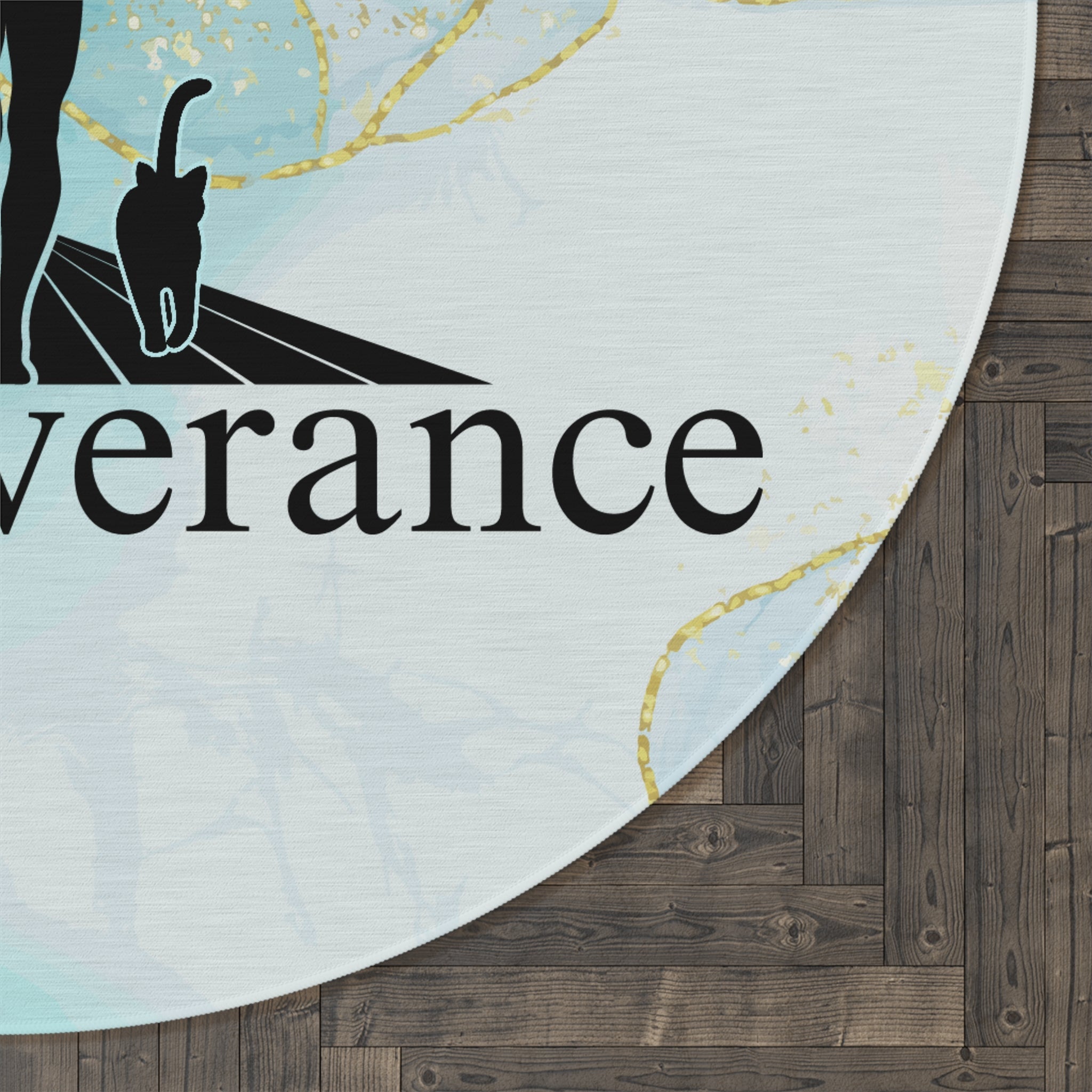 Purrsistence Round Rug - Inspirational Cat Design - Decor, Home, Rugs & Doormats - EpiAl's Shop