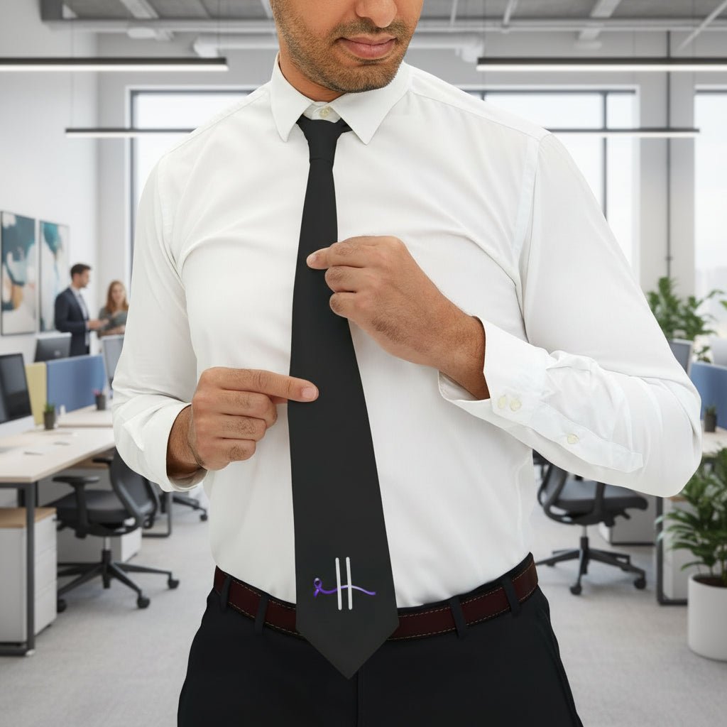 Quiet Signal Epilepsy Awareness Necktie - Clothing, Men, Neckties - EpiAl's Shop
