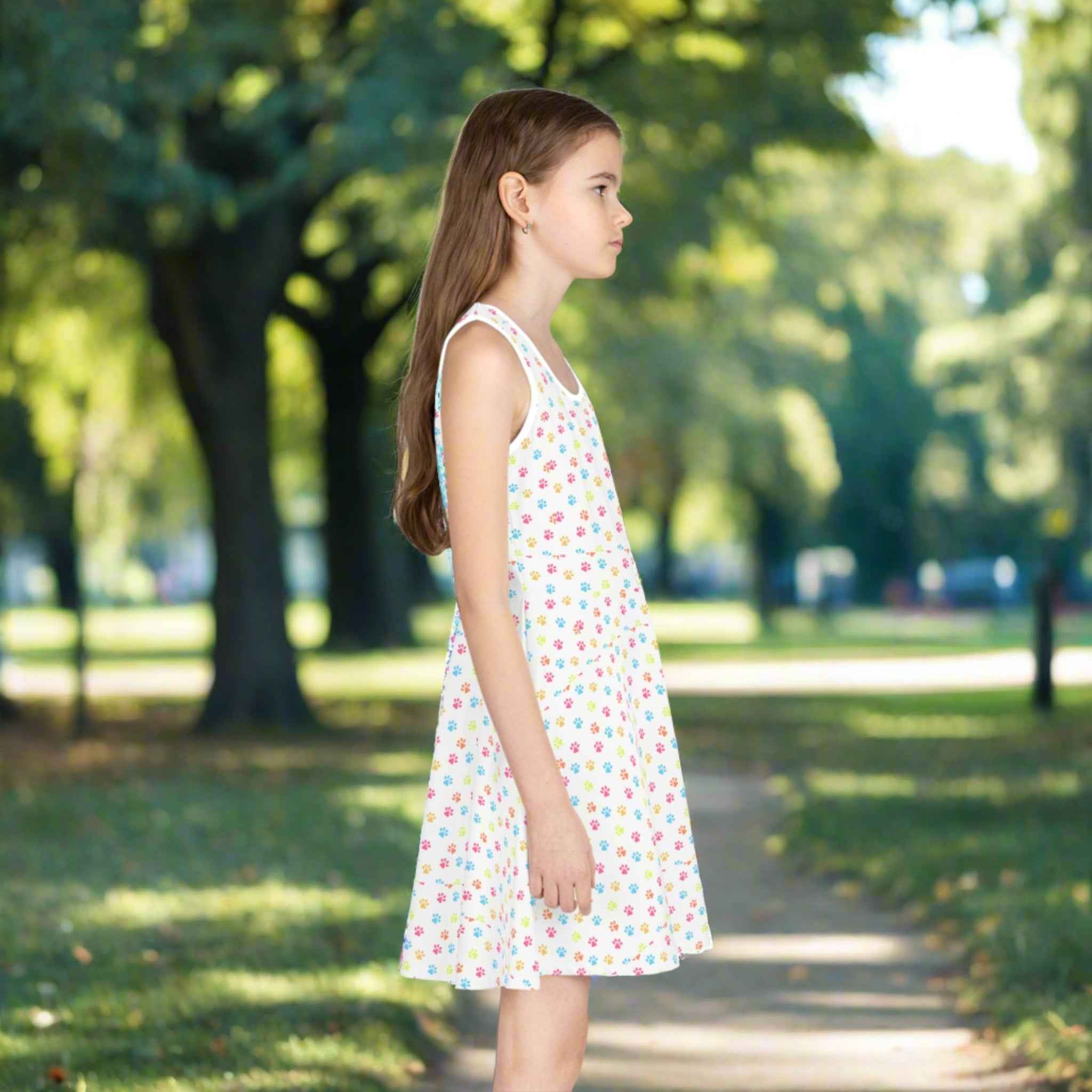 Rainbow Paws Girls' Sleeveless Sundress - EpiAl's Shop