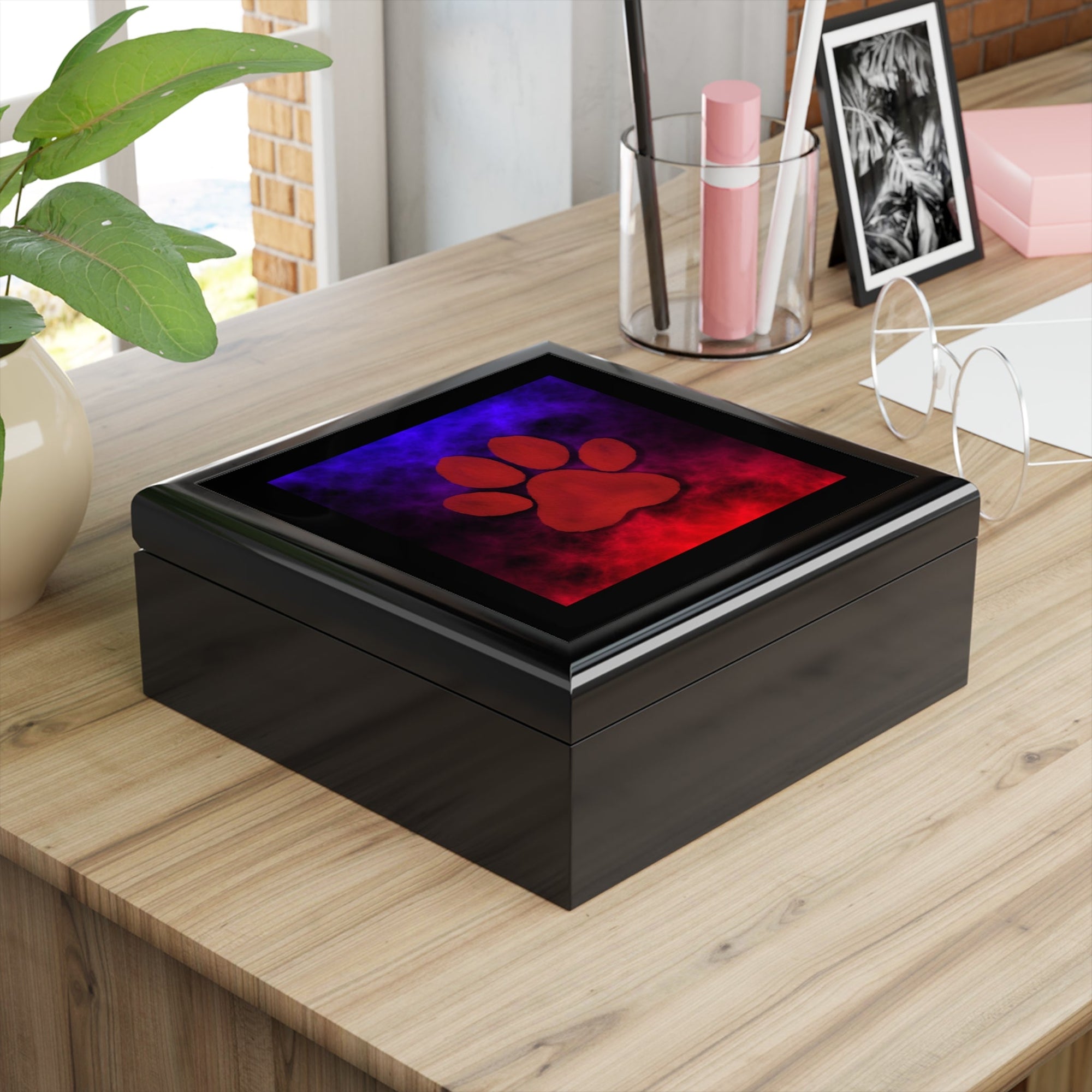 Red & Blue Paw Jewelry Box - Home Decor - Epileptic Al’s Shop