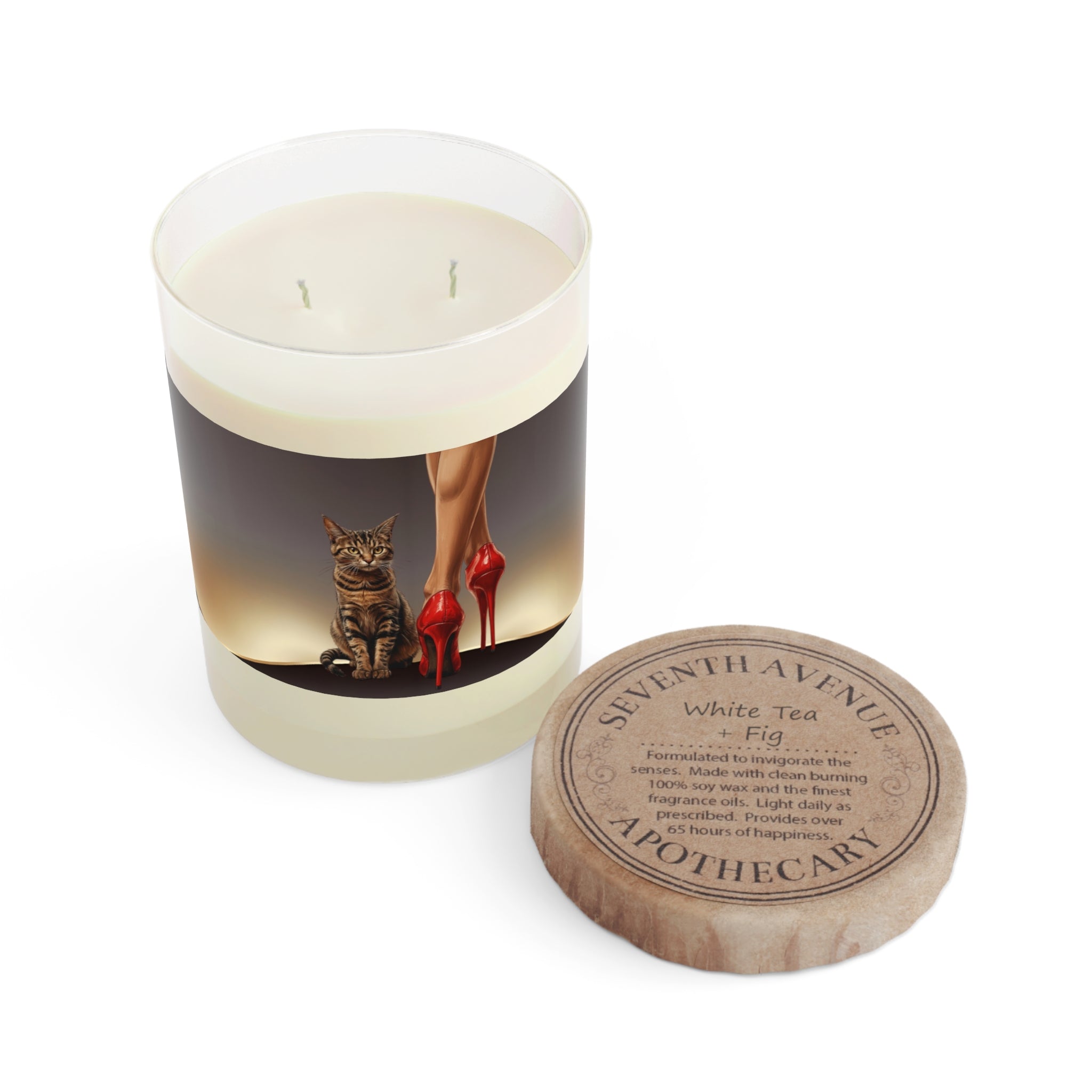 Red Heeled Cat Lady Scented Candle - 11oz Glass Candle - Decor, Scented Candles - EpiAl's Shop