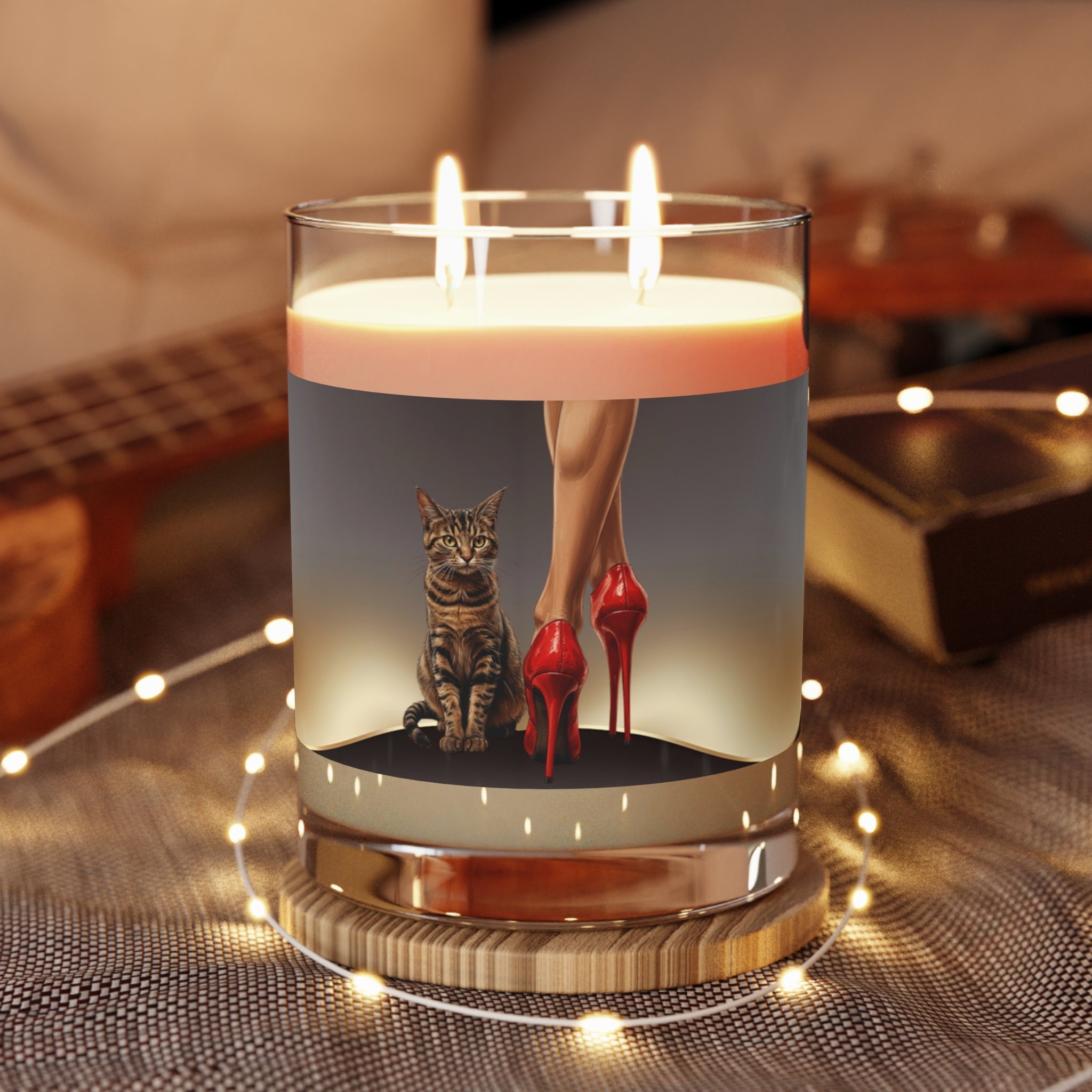 Red Heeled Cat Lady Scented Candle - 11oz Glass Candle - Decor, Scented Candles - EpiAl's Shop