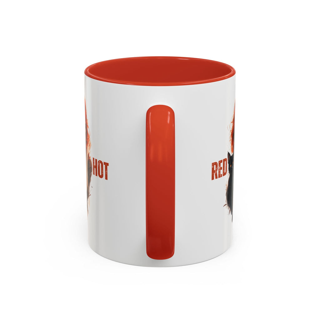 Red Hot Coffee Mug with Artistic Cat - Themed Design - Drinkware, Coffee Mugs - EpiAl's Shop