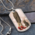Red Shoe Cat Lady Dog Tag Necklace - Jewelry, Necklaces - EpiAl's Shop