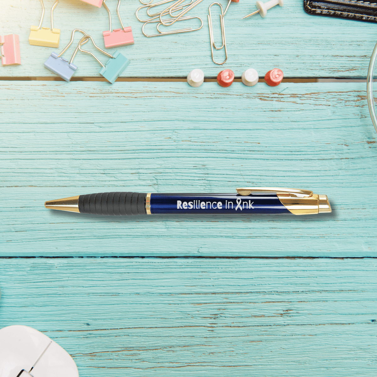 Resilience in Ink Brass Ballpoint Pen – Awareness Ribbon Engraved Writing Pen - Pen, Ink - EpiAl's Shop