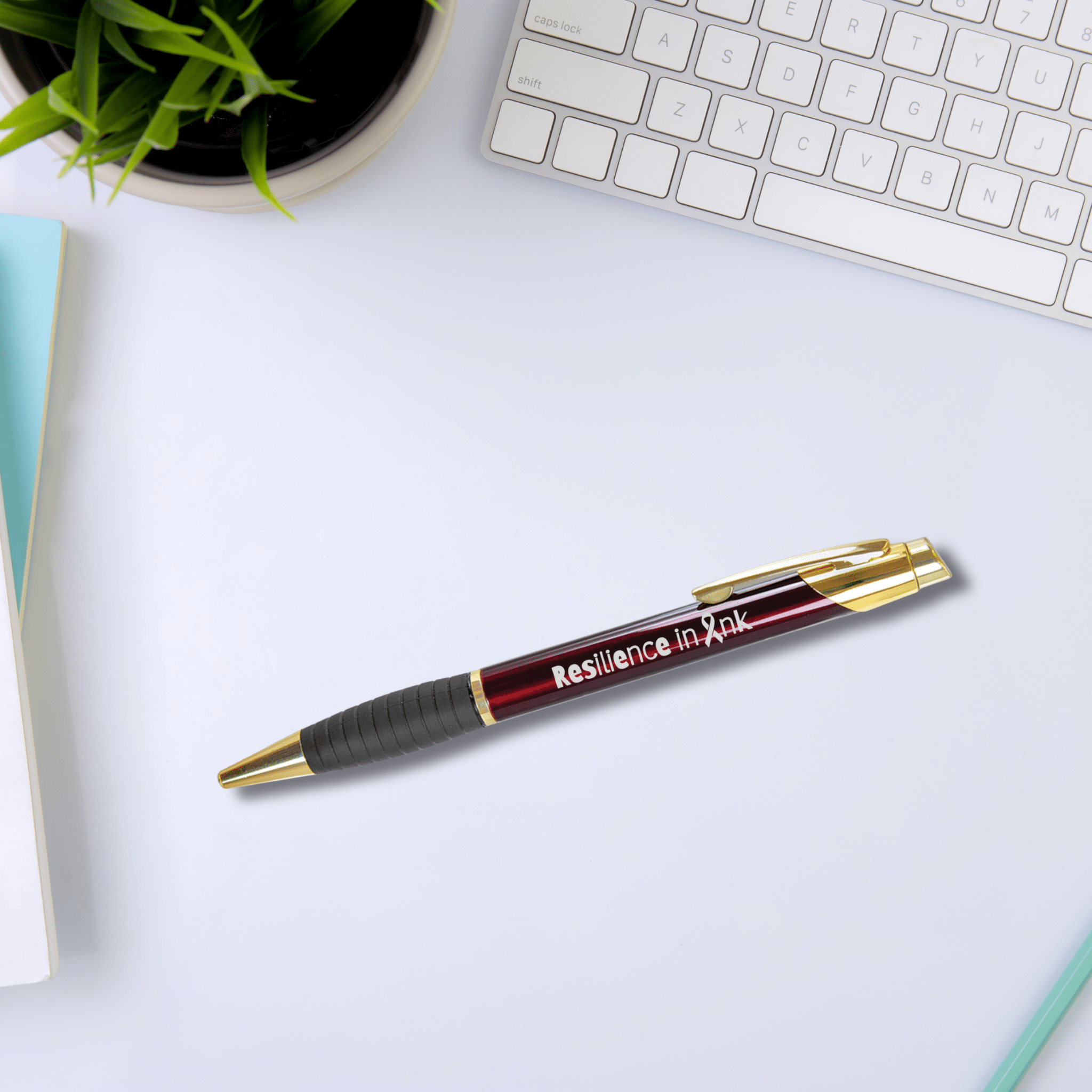 Resilience in Ink Brass Ballpoint Pen – Awareness Ribbon Engraved Writing Pen - Pen, Ink - EpiAl's Shop