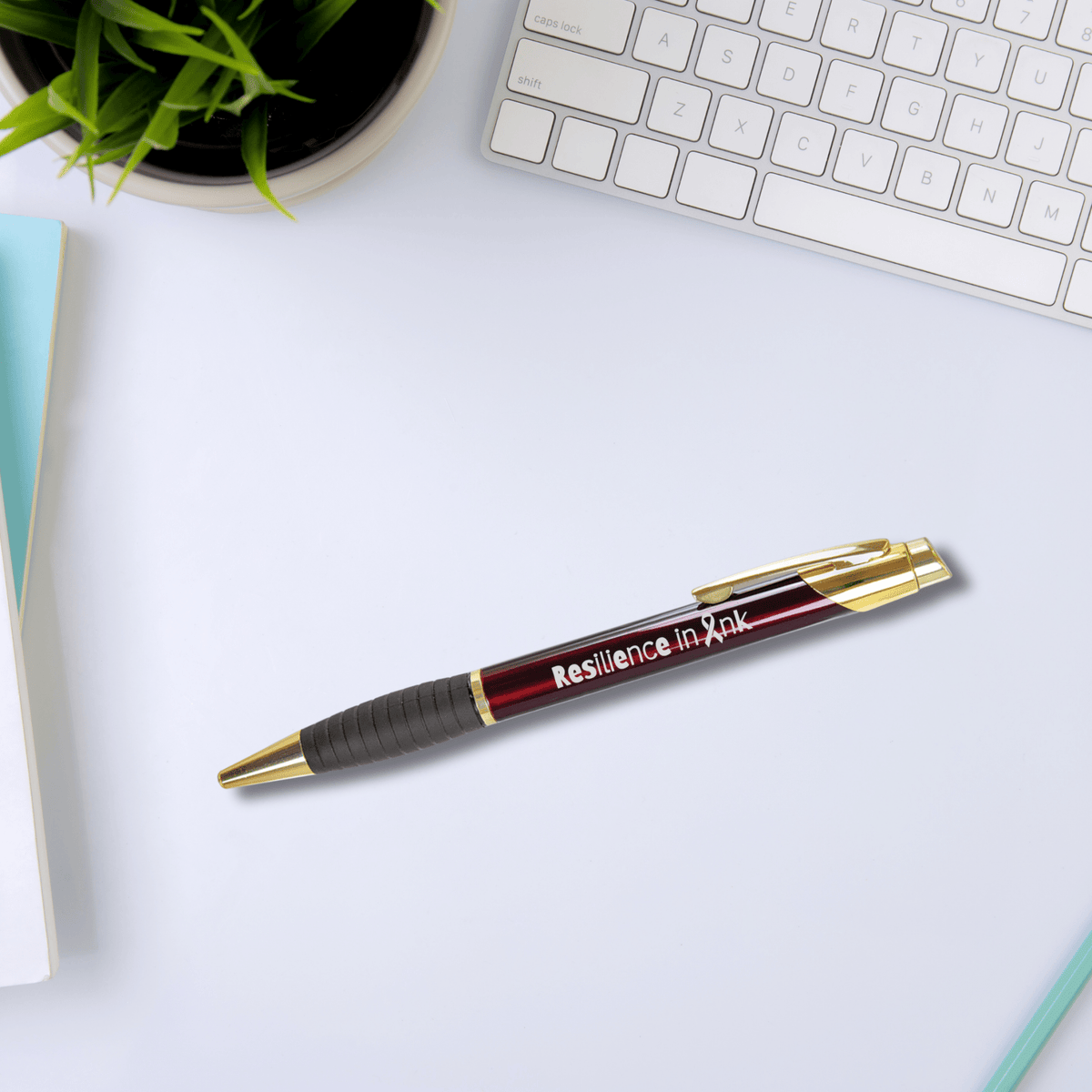 Resilience in Ink Brass Ballpoint Pen – Awareness Ribbon Engraved Writing Pen - Pen, Ink - EpiAl's Shop