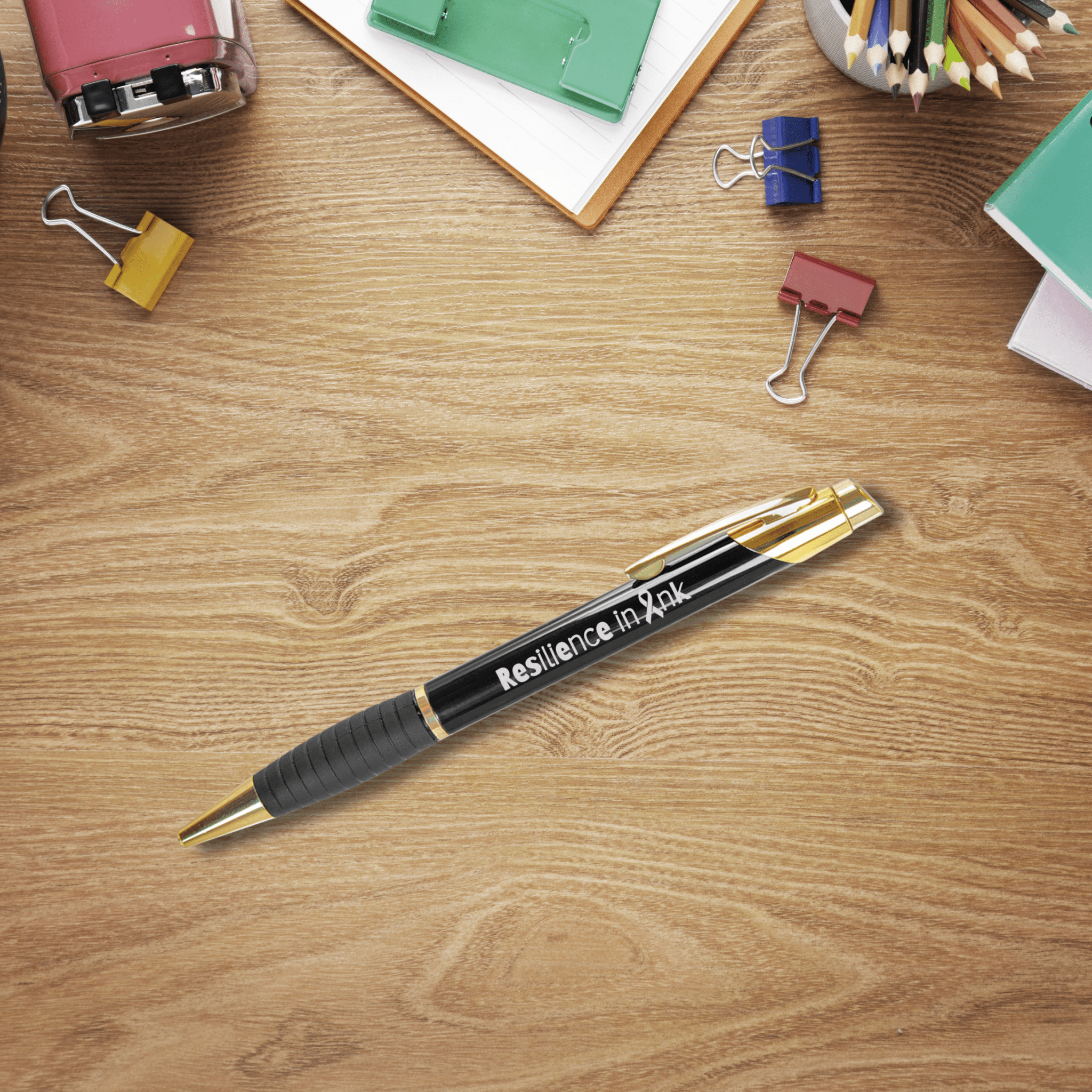 Resilience in Ink Brass Ballpoint Pen – Awareness Ribbon Engraved Writing Pen - Pen, Ink - EpiAl's Shop