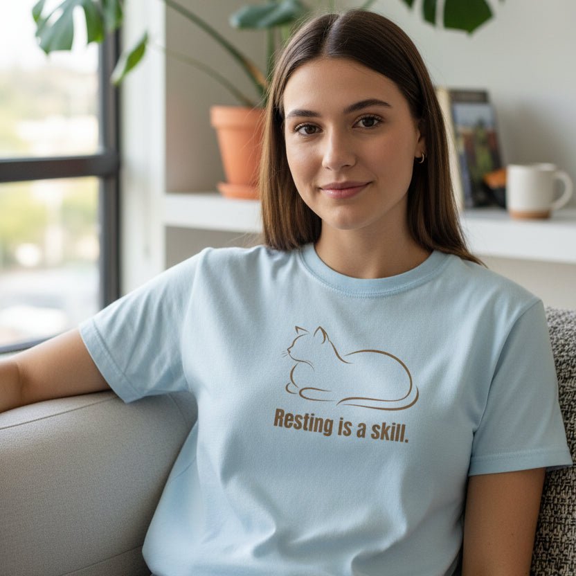 Resting Is a Skill Cat T-Shirt - Clothing, Unisex, T-Shirts - EpiAl's Shop