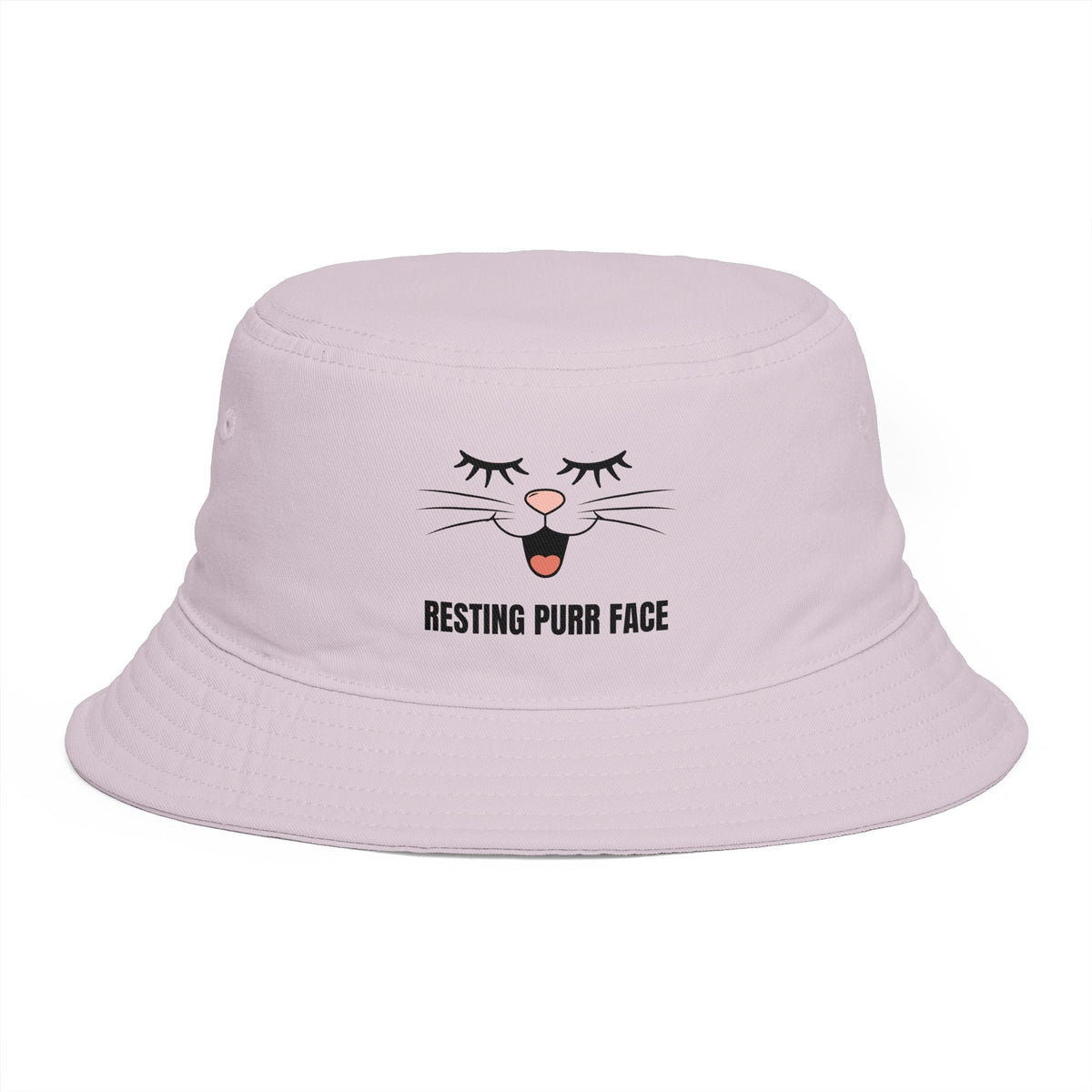 Resting Purr Face Embroidered Cat Bucket Hat - Hats, Bucket - EpiAl's Shop