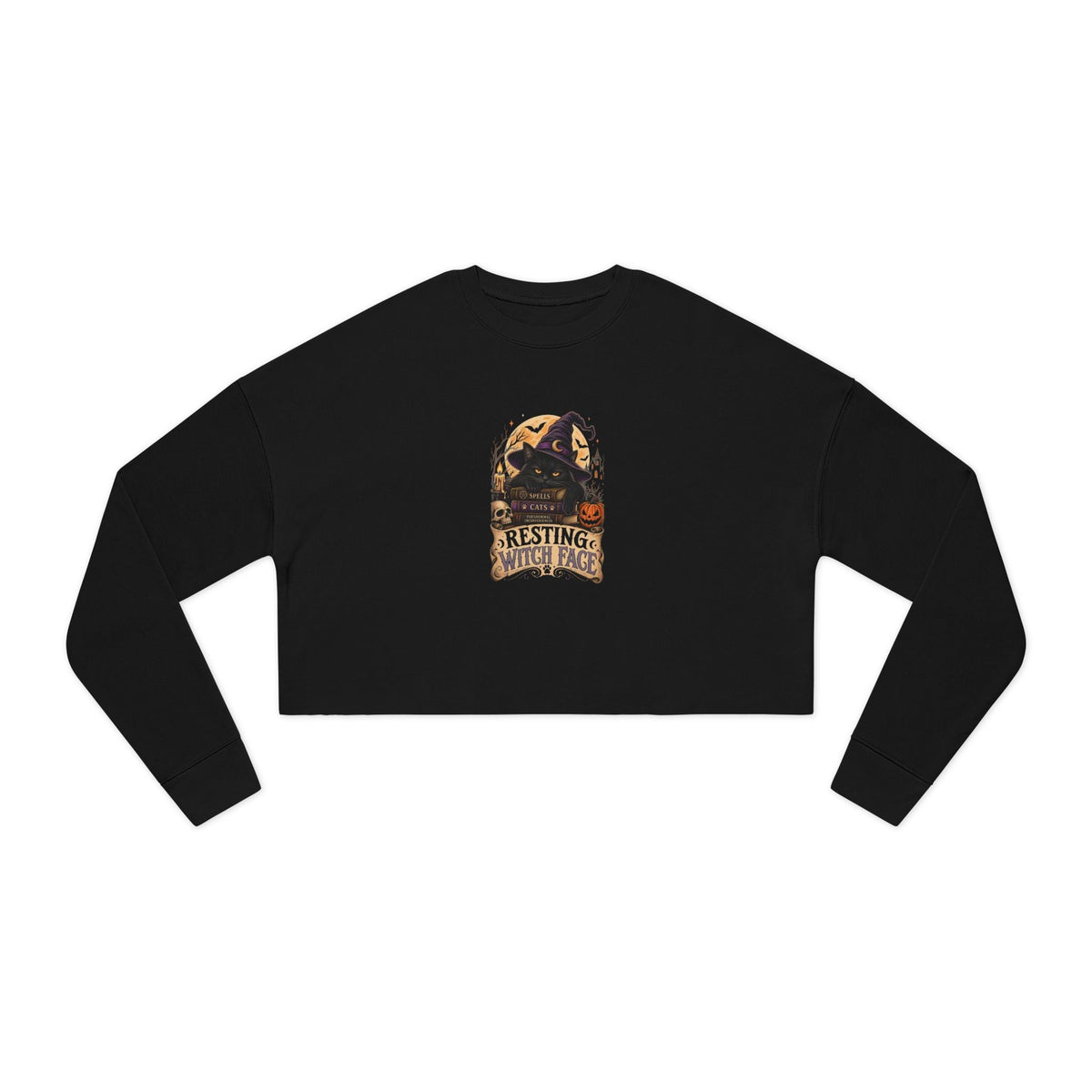 Resting Witch Face Women's Cropped Sweatshirt - Clothing, Women, Sweatshirts, Cropped - EpiAl's Shop