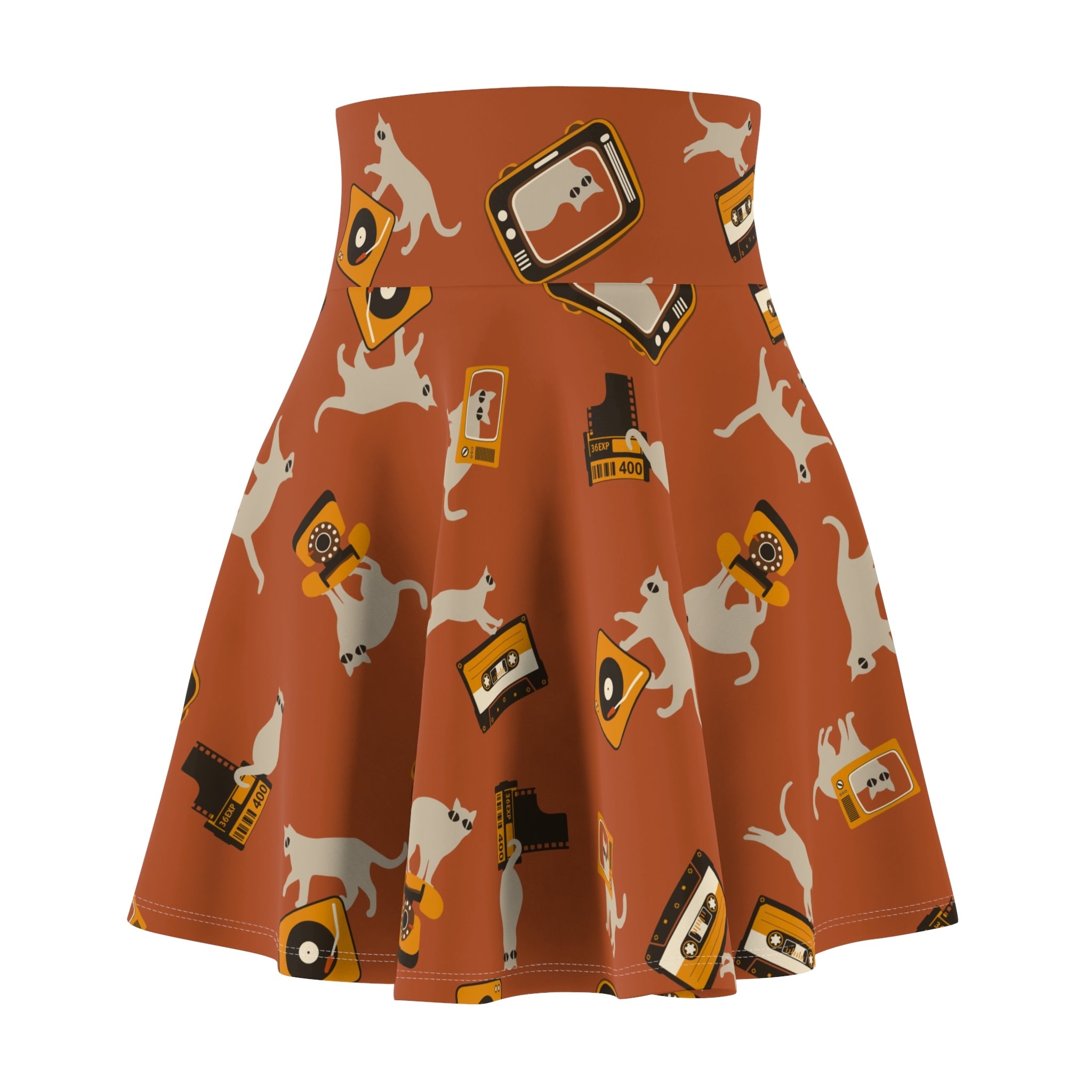 Retro Cat Tech Women's Skater Skirt - EpiAl's Shop