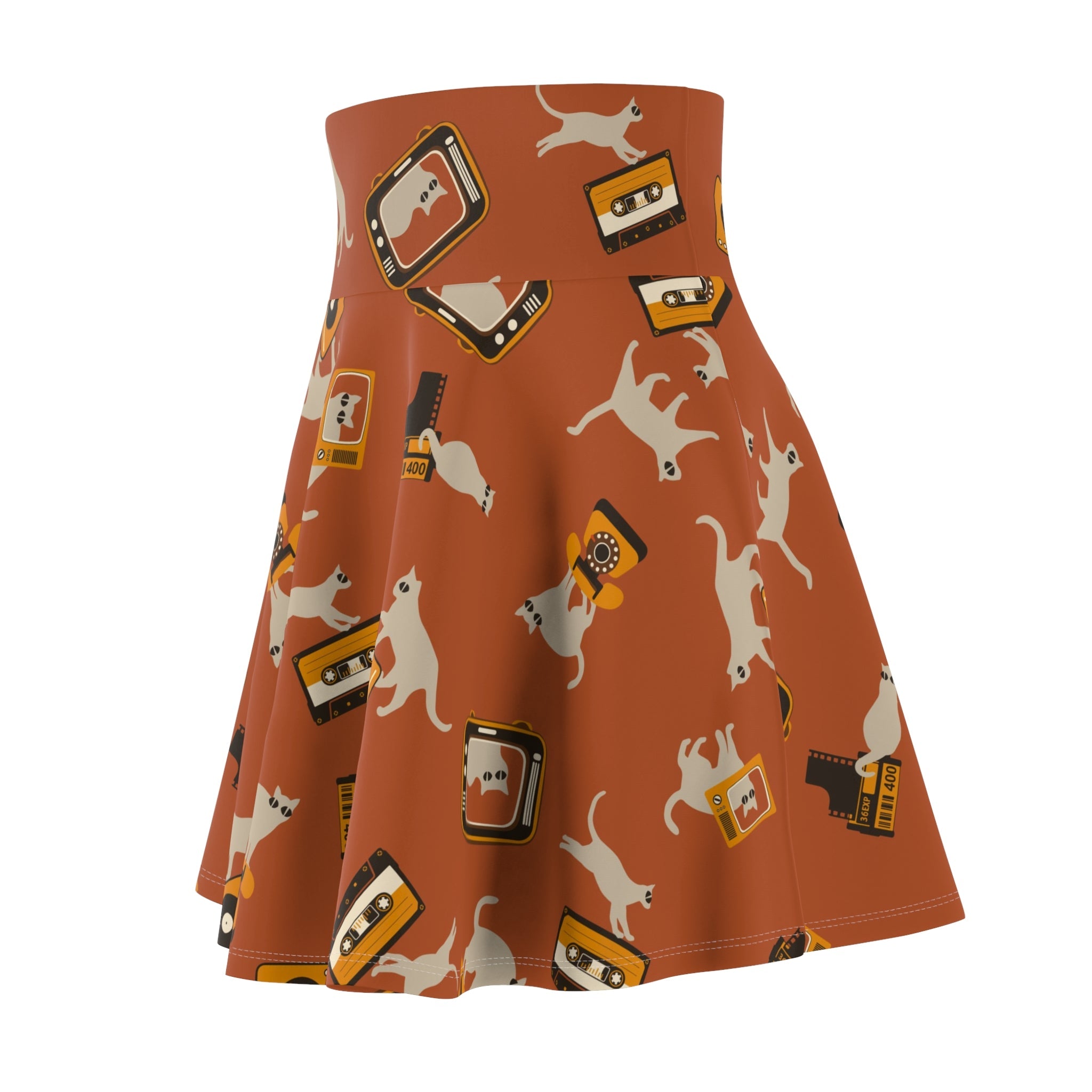 Retro Cat Tech Women's Skater Skirt - EpiAl's Shop