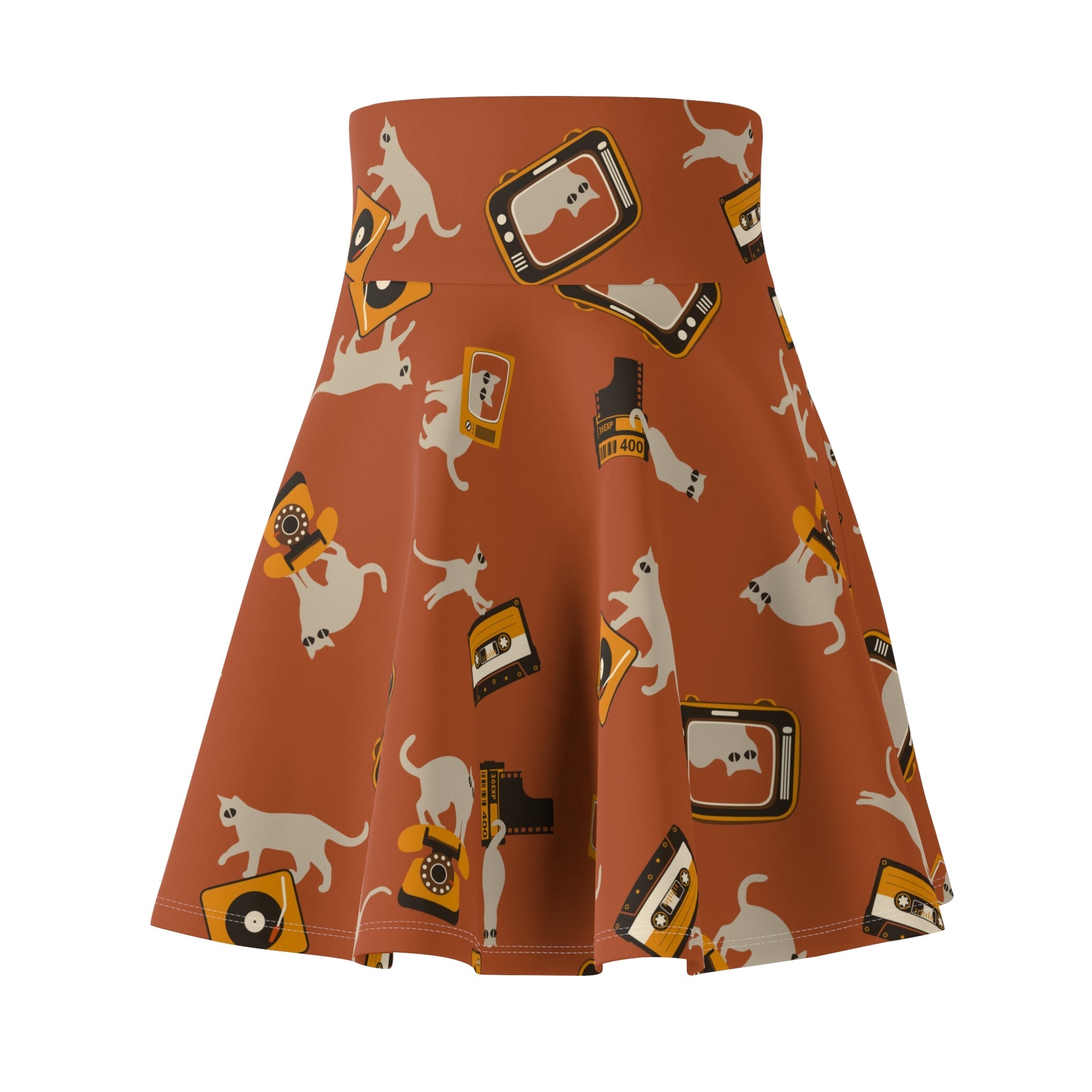 Retro Cat Tech Women's Skater Skirt - EpiAl's Shop