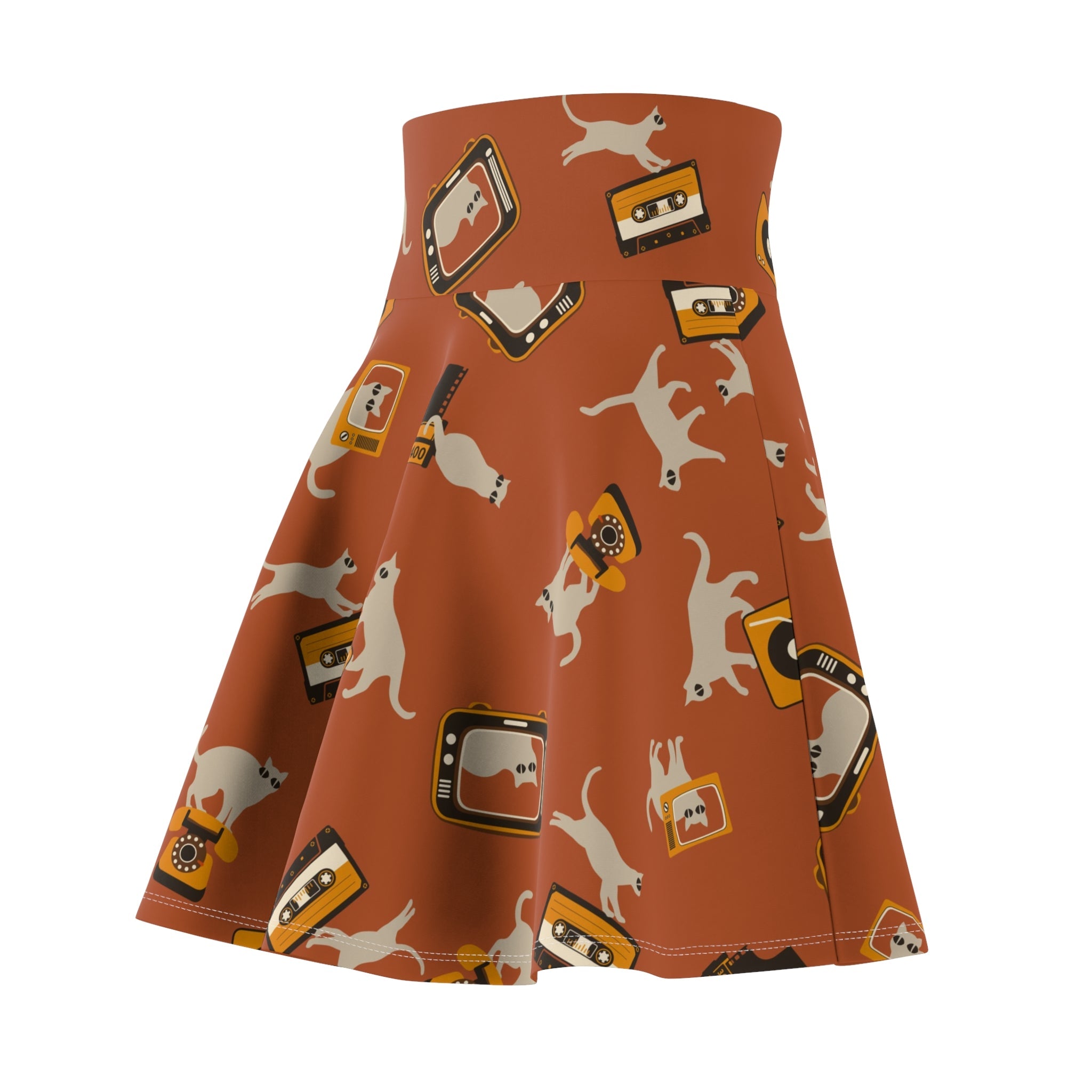 Retro Cat Tech Women's Skater Skirt - EpiAl's Shop