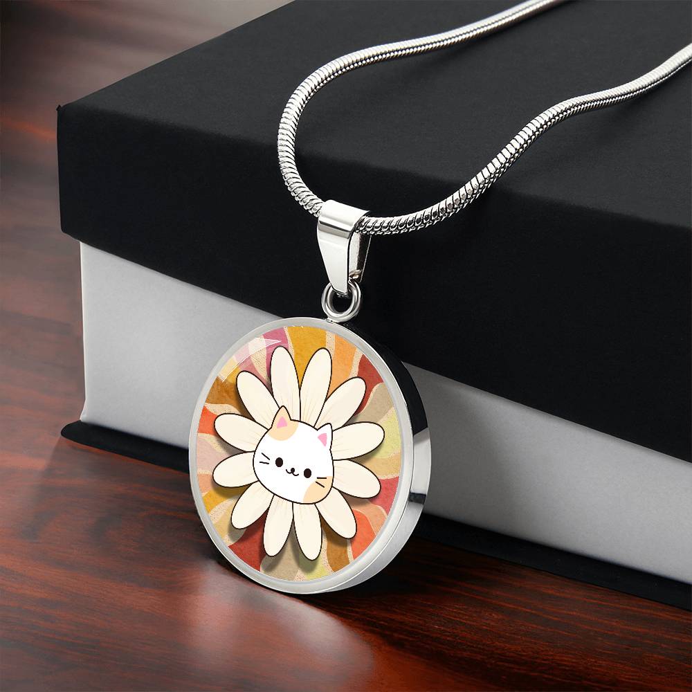 Retro Flower Kitty Necklace - Jewelry - Epileptic Al’s Shop