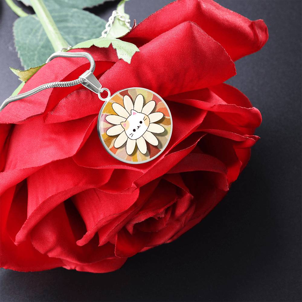 Retro Flower Kitty Necklace - Jewelry - Epileptic Al’s Shop