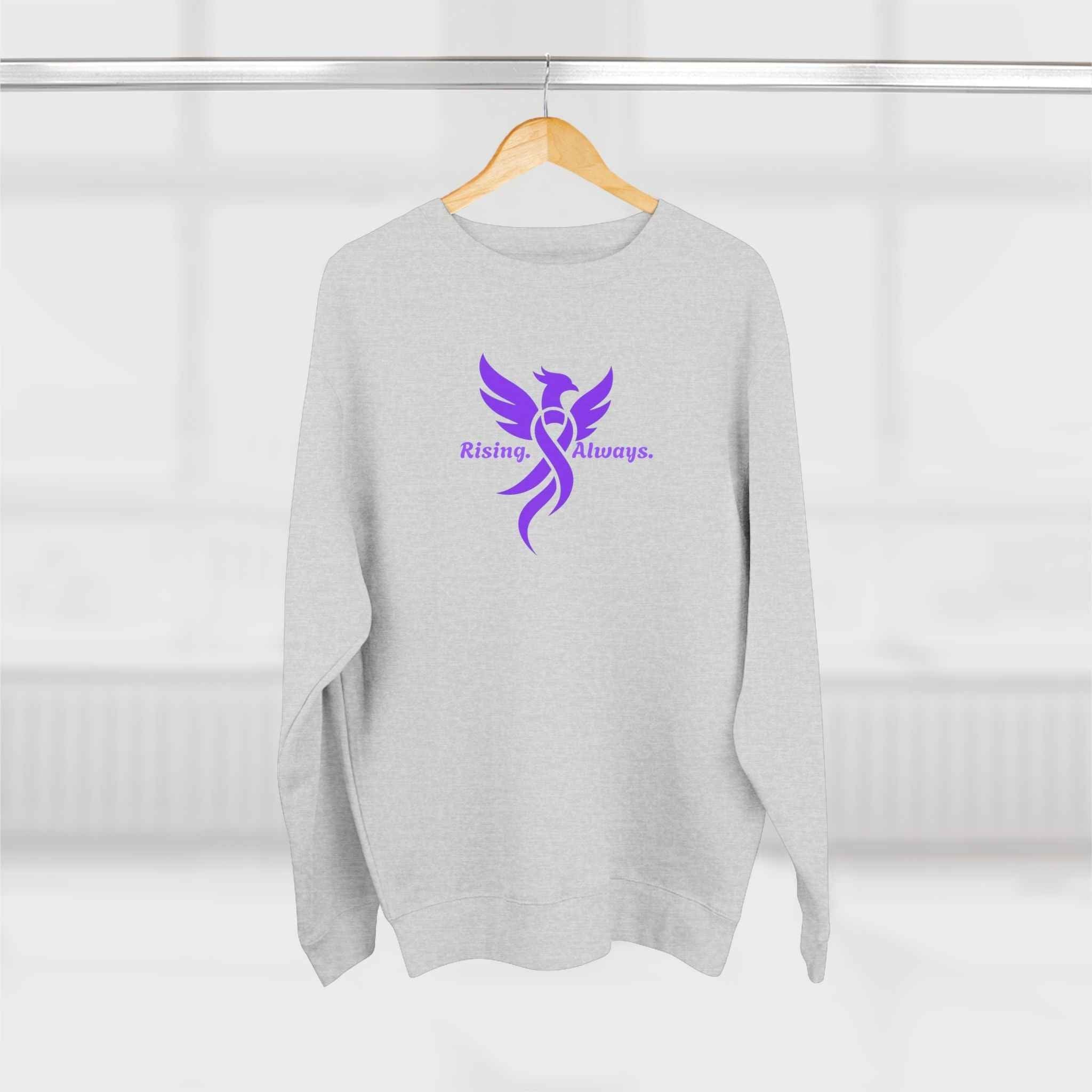 Rising Always Epilepsy Awareness Phoenix Ribbon Sweatshirt - Clothing, Unisex, Sweatshirts - EpiAl's Shop