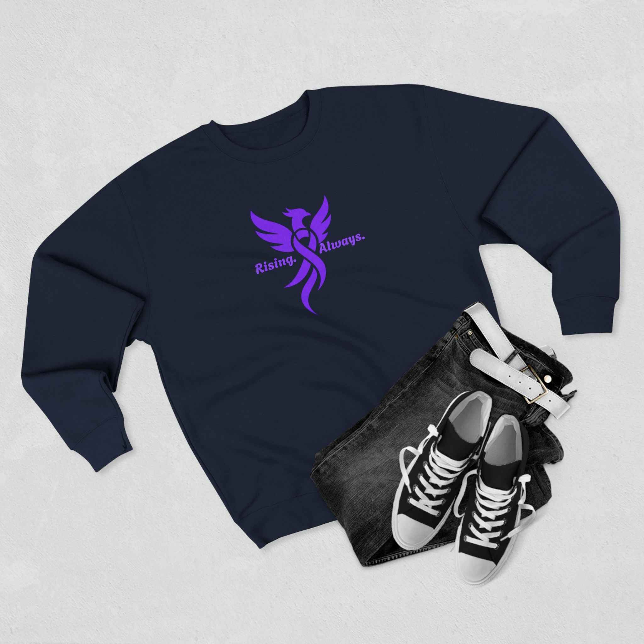 Rising Always Epilepsy Awareness Phoenix Ribbon Sweatshirt - Clothing, Unisex, Sweatshirts - EpiAl's Shop