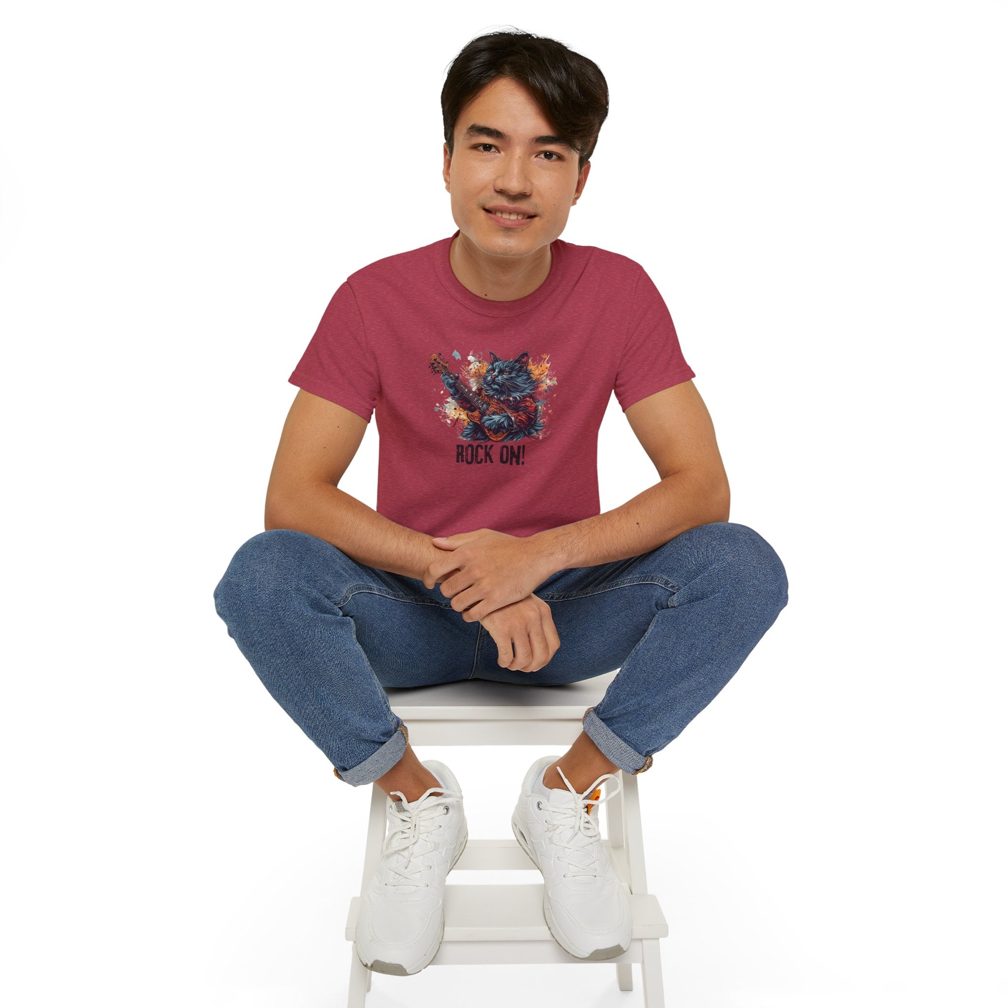 Rock On Cat Unisex Music Tee - Clothing, T-shirts - EpiAl's Shop