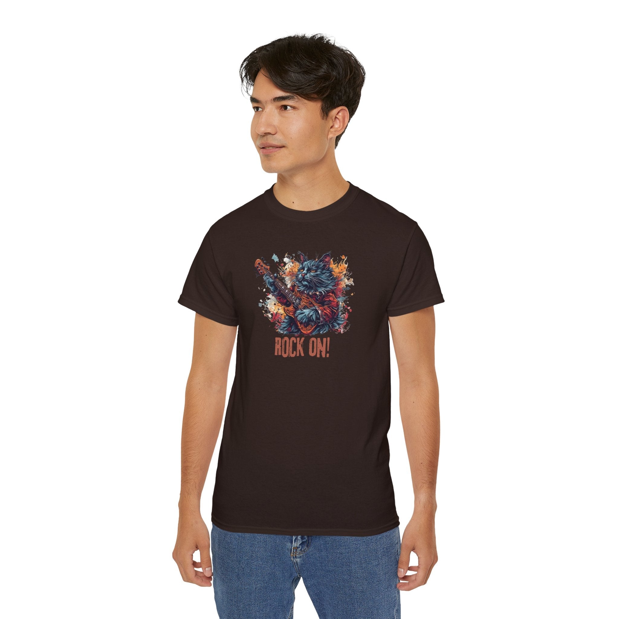 Rock On Cat Unisex Music Tee - Clothing, T-shirts - EpiAl's Shop