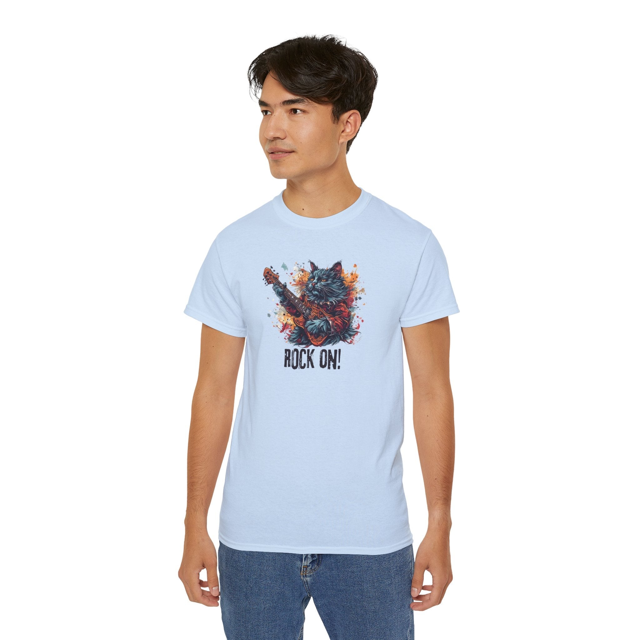Rock On Cat Unisex Music Tee - Clothing, T-shirts - EpiAl's Shop
