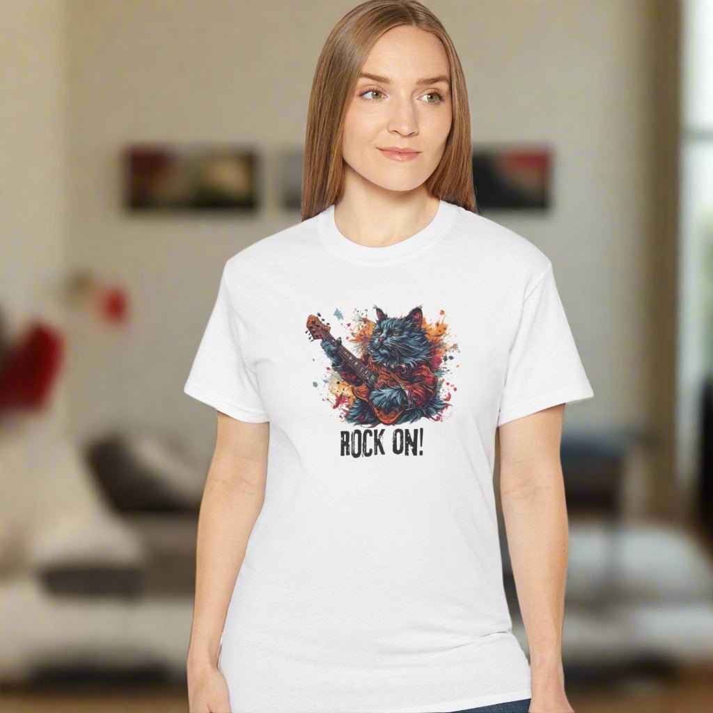 Rock On Cat Unisex Music Tee - Clothing, T-shirts - EpiAl's Shop