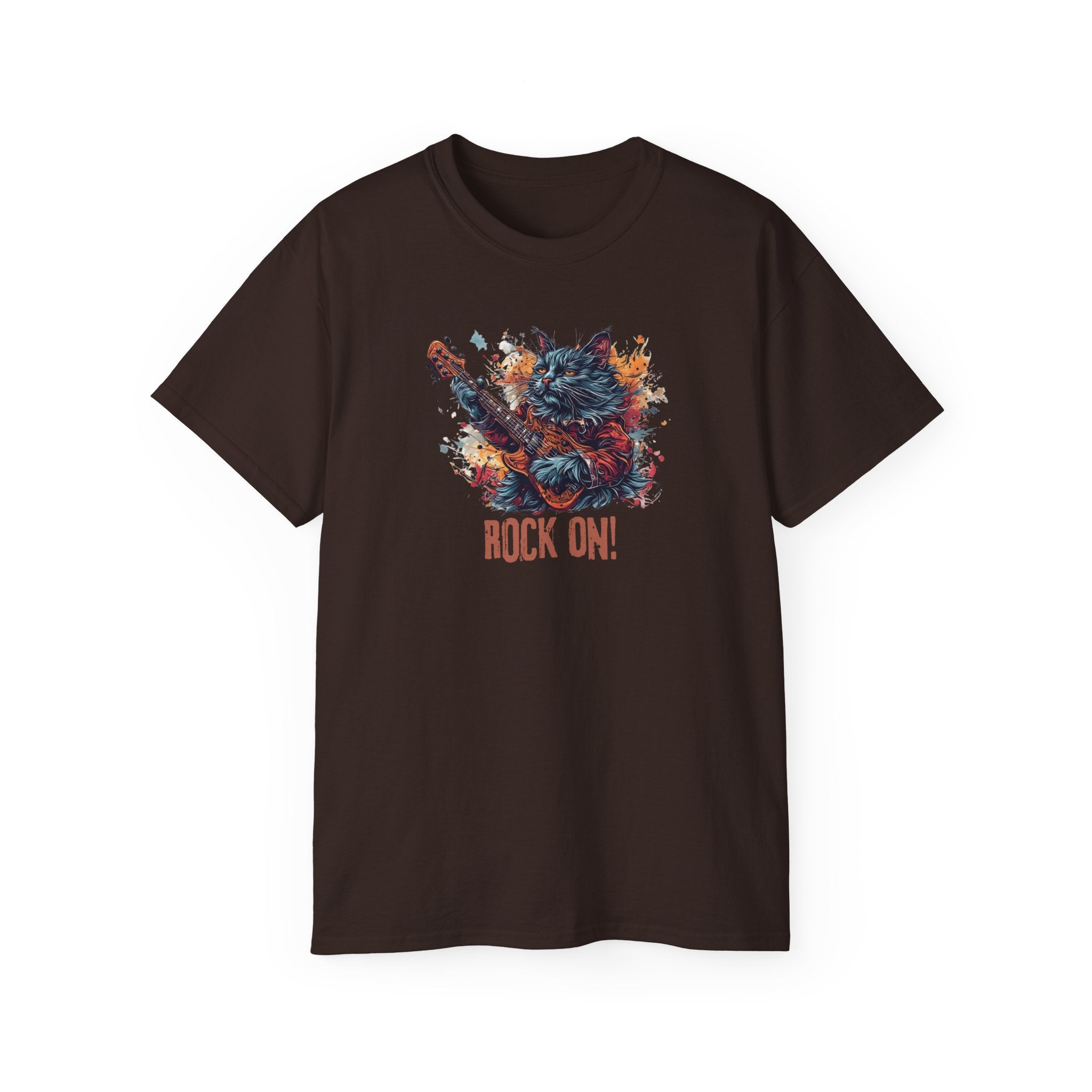 Rock On Cat Unisex Music Tee - Clothing, T-shirts - EpiAl's Shop
