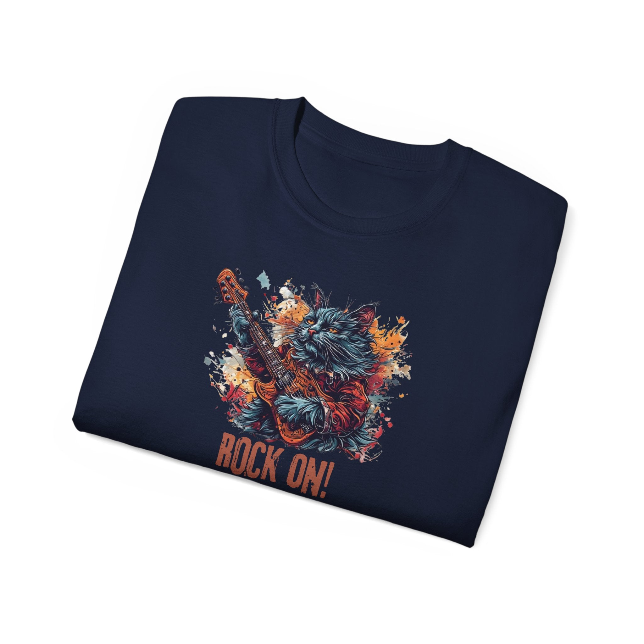Rock On Cat Unisex Music Tee - Clothing, T-shirts - EpiAl's Shop