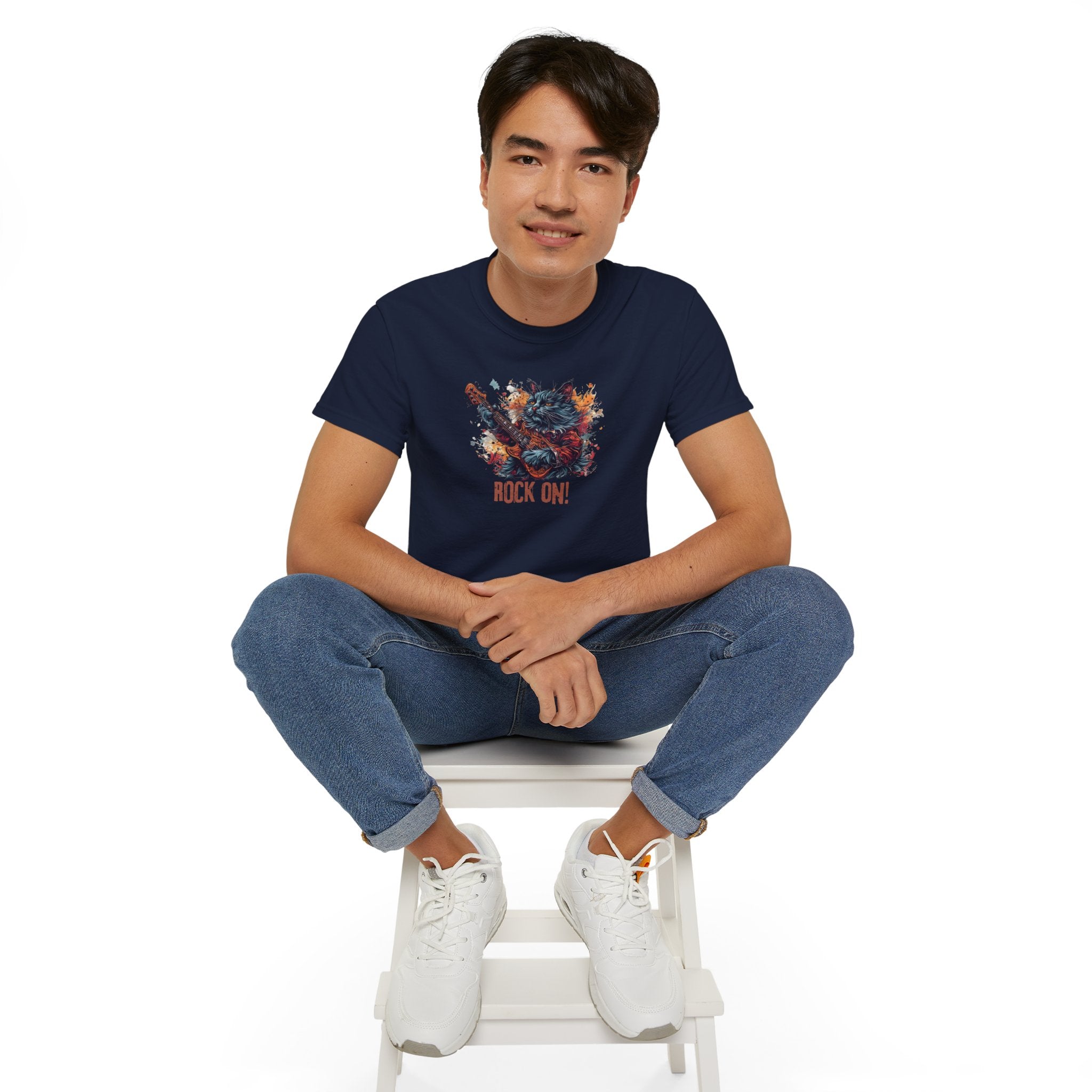 Rock On Cat Unisex Music Tee - Clothing, T-shirts - EpiAl's Shop