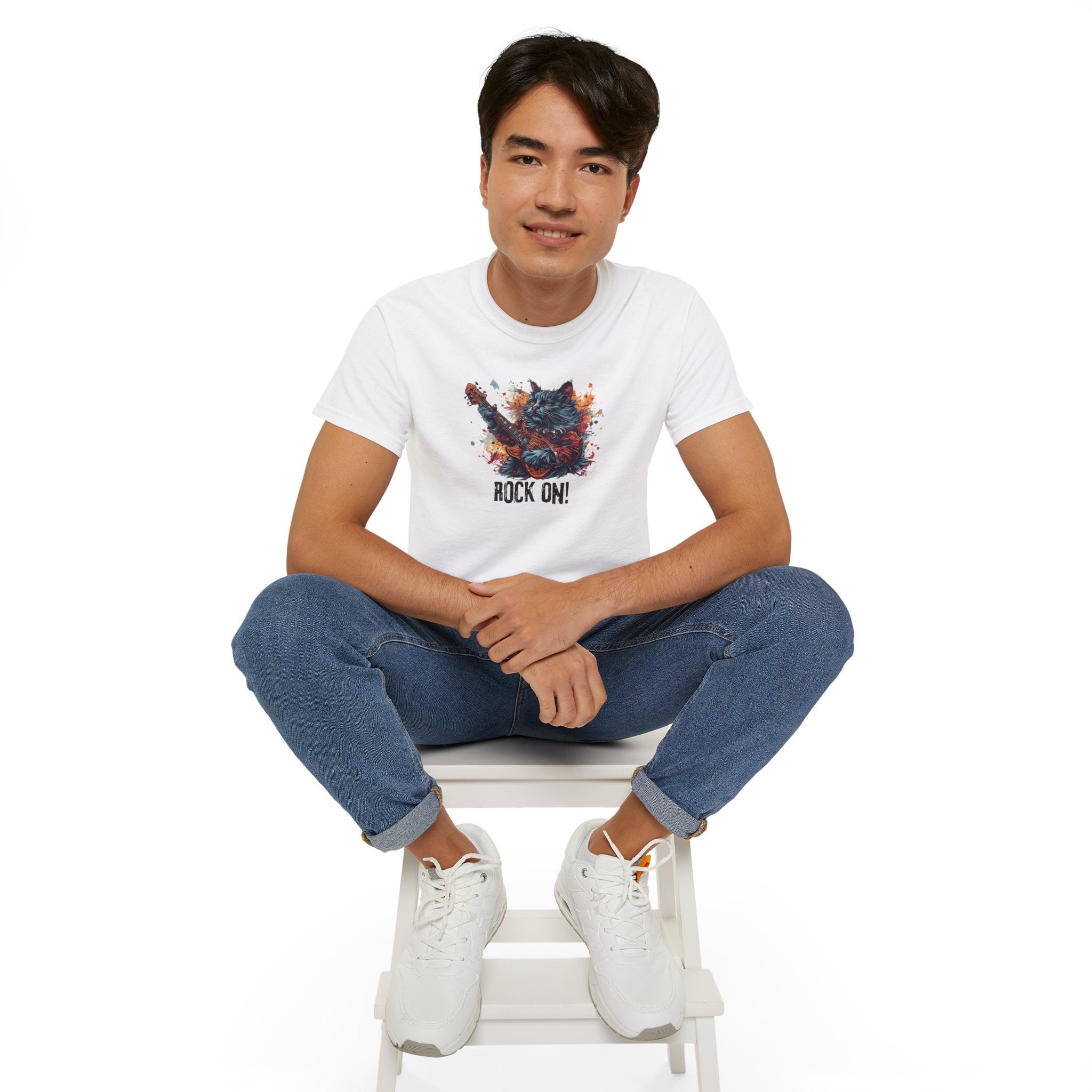Rock On Cat Unisex Music Tee - Clothing, T-shirts - EpiAl's Shop