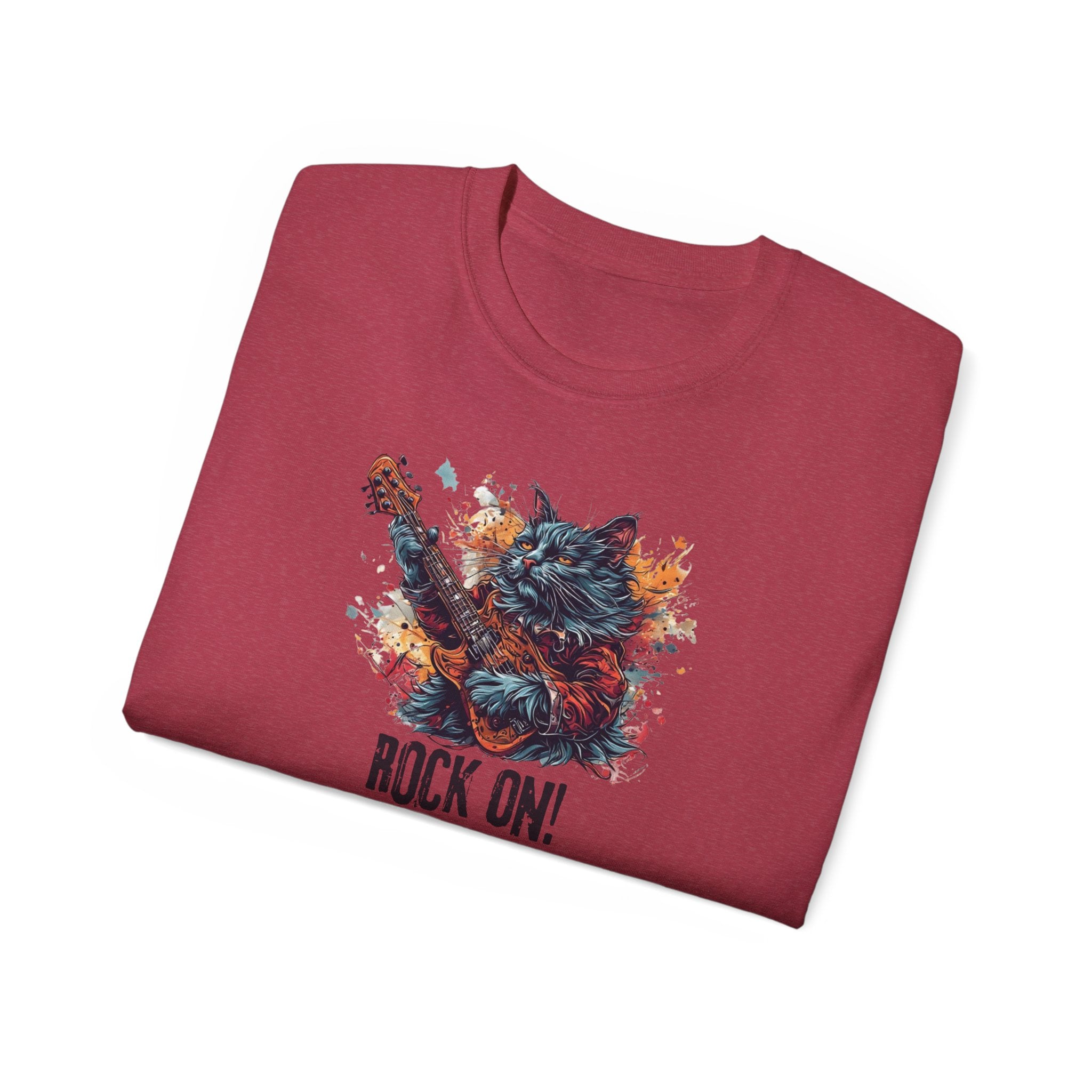 Rock On Cat Unisex Music Tee - Clothing, T-shirts - EpiAl's Shop
