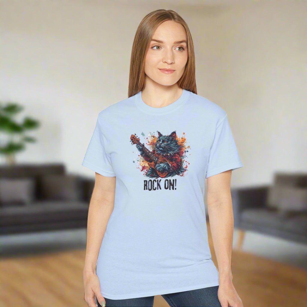 Rock On Cat Unisex Music Tee - Clothing, T-shirts - EpiAl's Shop