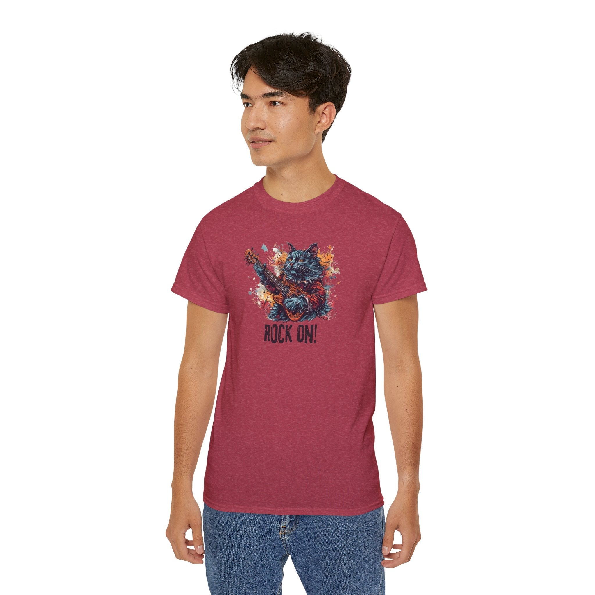 Rock On Cat Unisex Music Tee - Clothing, T-shirts - EpiAl's Shop