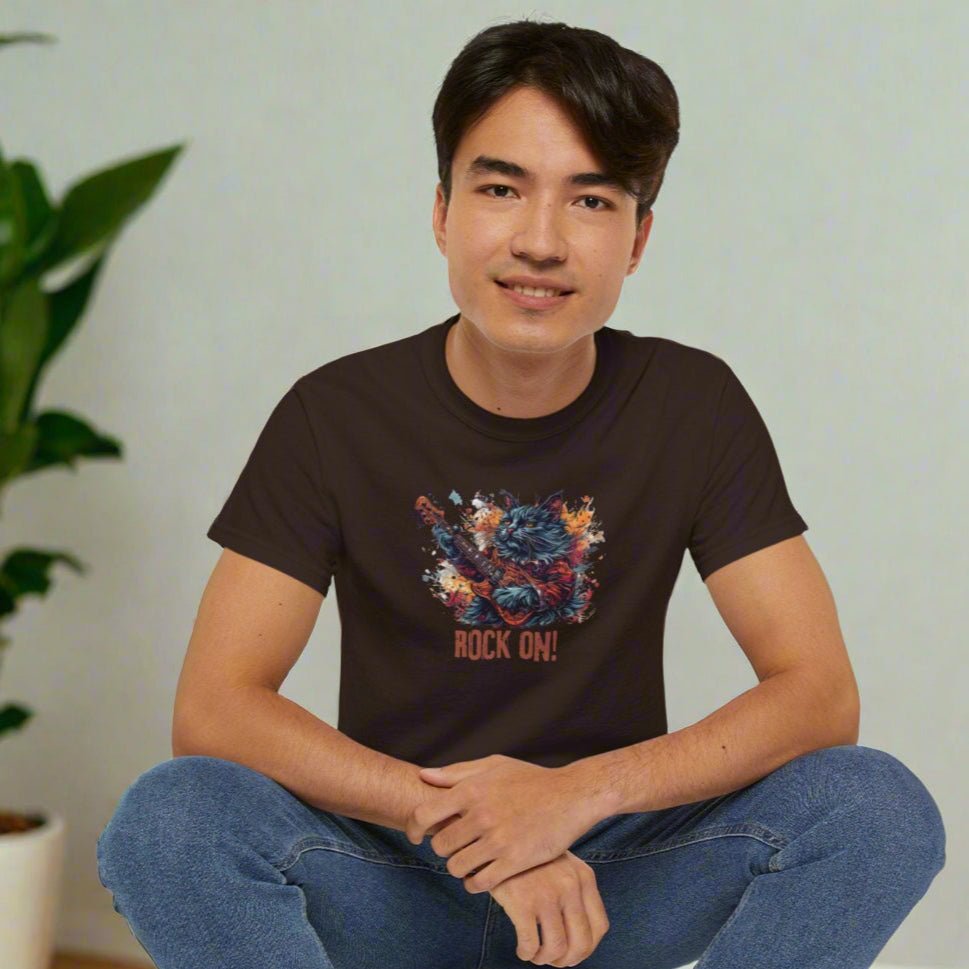 Rock On Cat Unisex Music Tee - Clothing, T-shirts - EpiAl's Shop