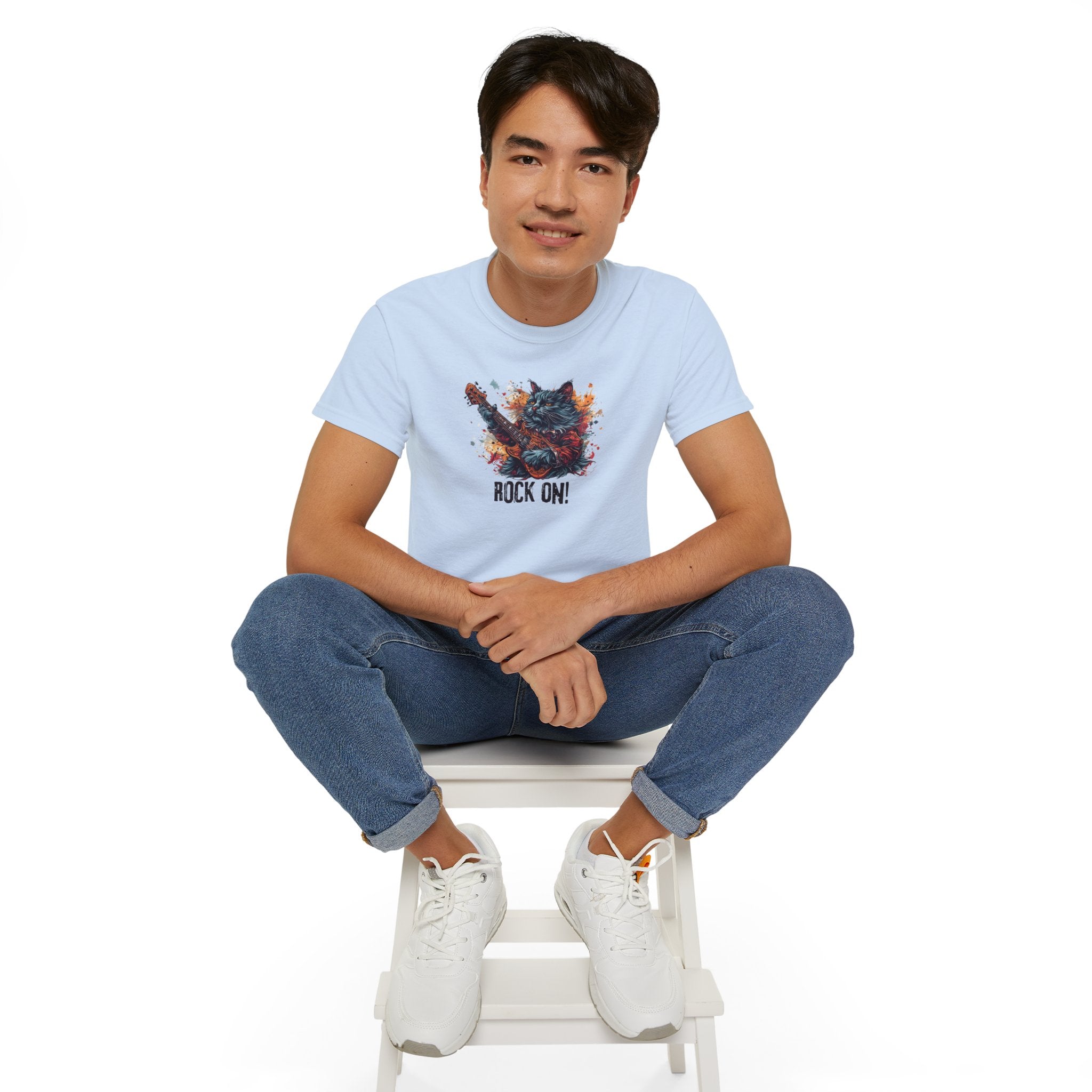 Rock On Cat Unisex Music Tee - Clothing, T-shirts - EpiAl's Shop
