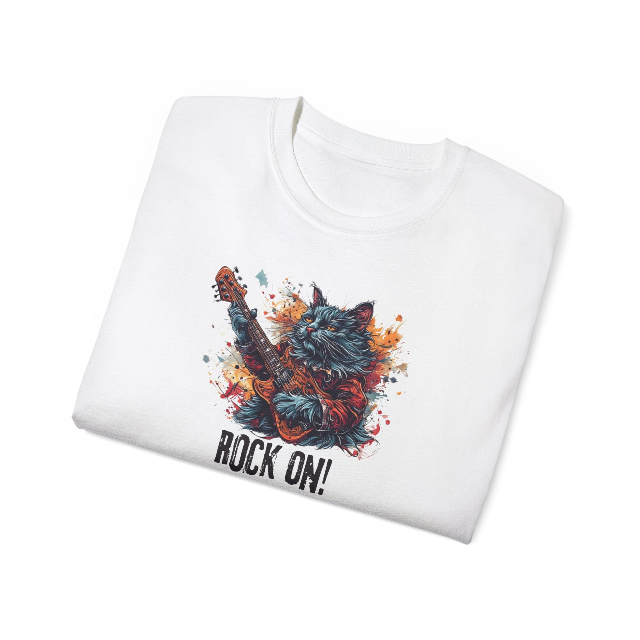 Rock On Cat Unisex Music Tee - Clothing, T-shirts - EpiAl's Shop