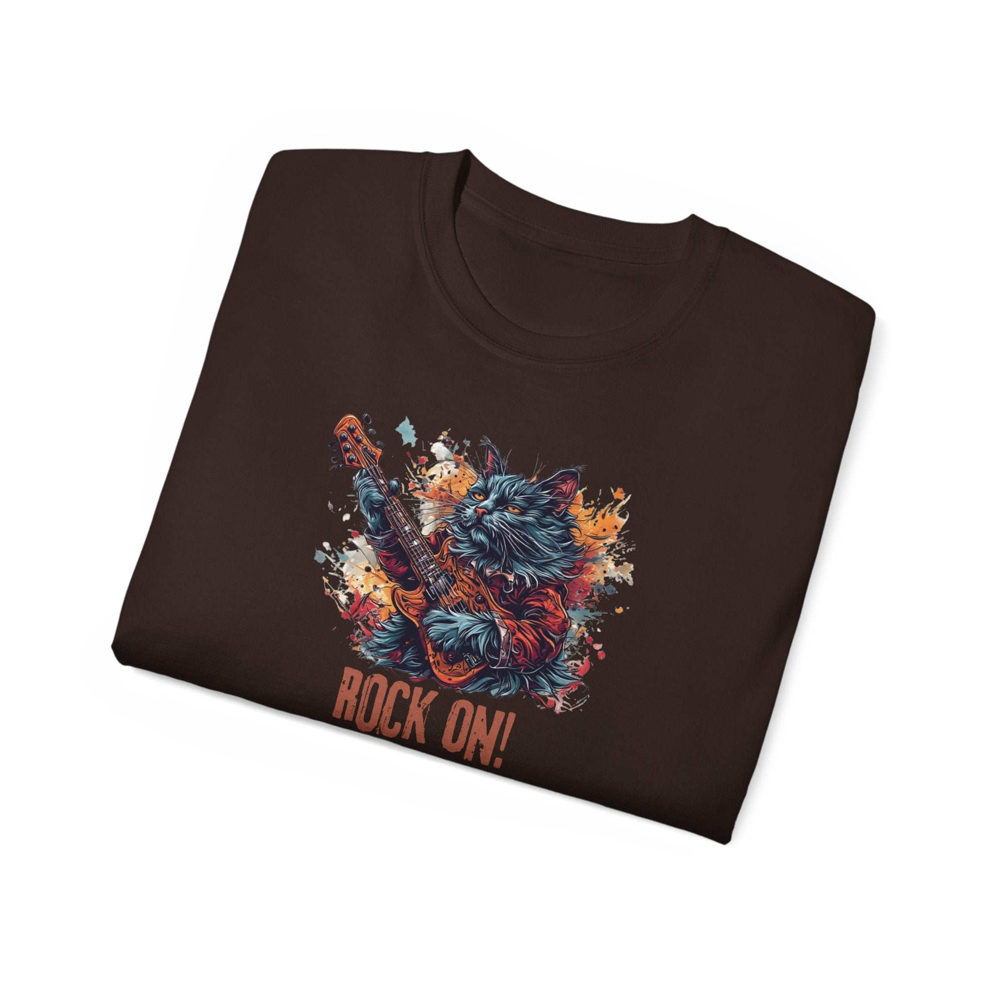 Rock On Cat Unisex Music Tee - Clothing, T-shirts - EpiAl's Shop