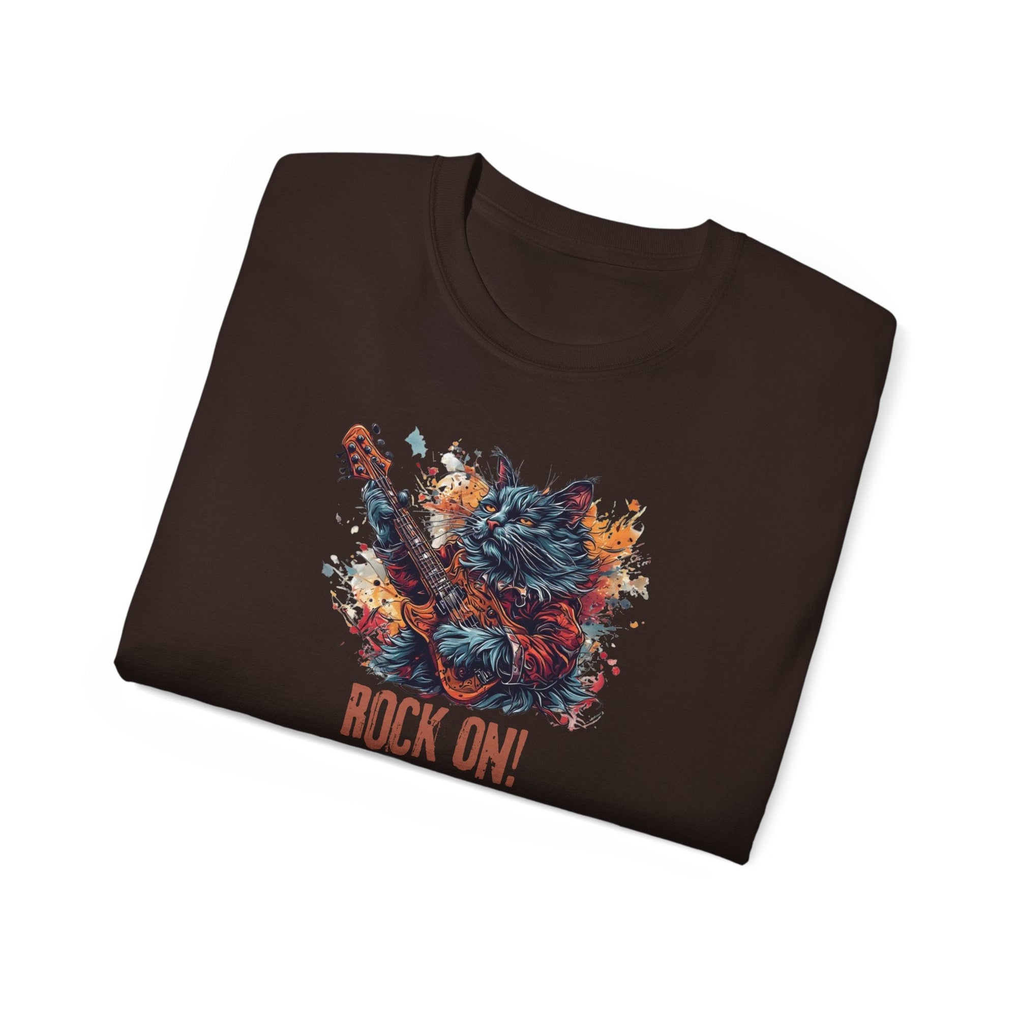 Rock On Cat Unisex Music Tee - Clothing, T-shirts - EpiAl's Shop