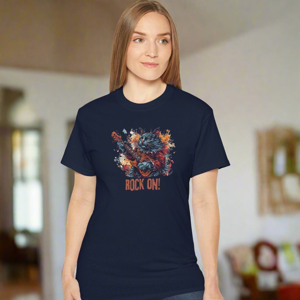 Rock On Cat Unisex Music Tee - Clothing, T-shirts - EpiAl's Shop