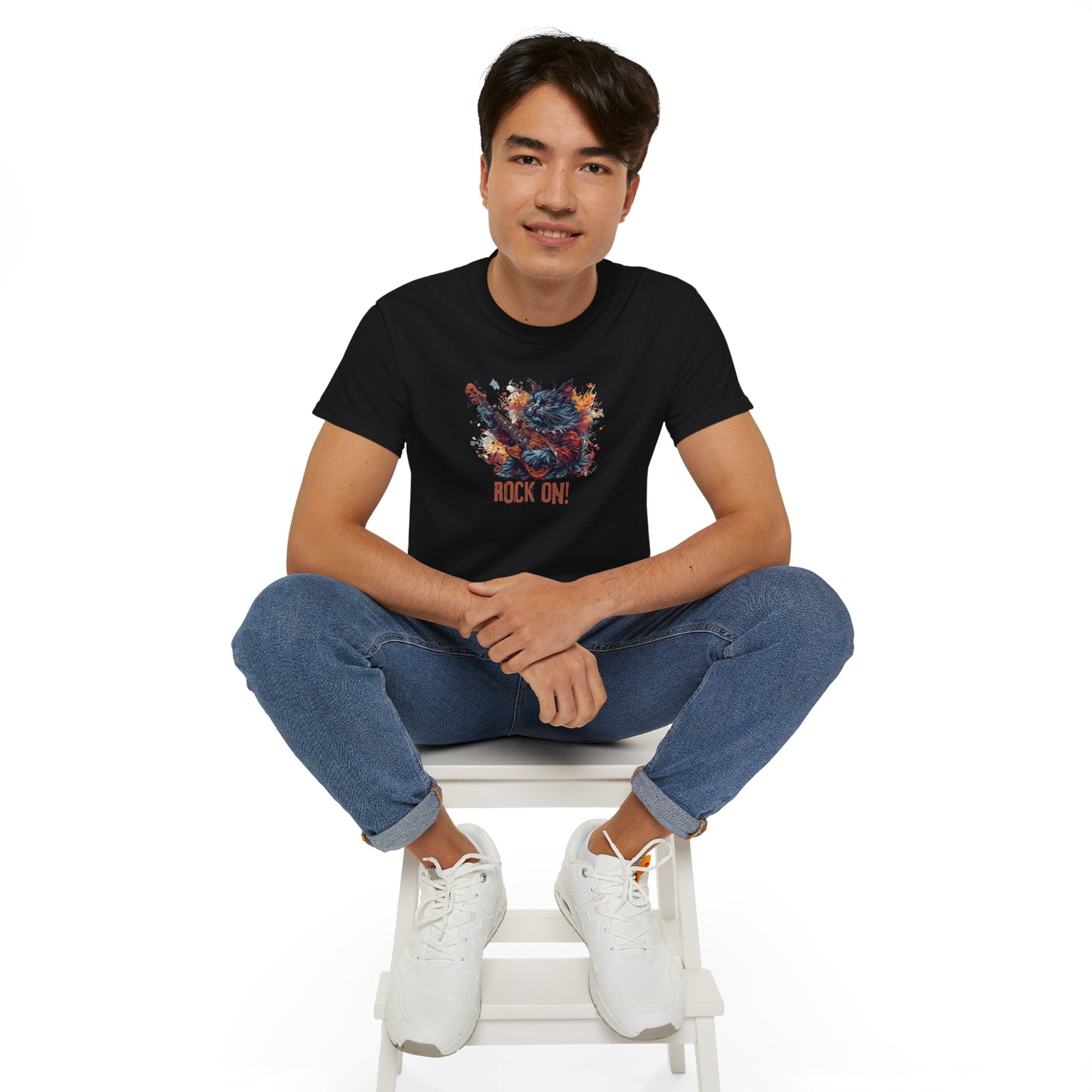 Rock On Cat Unisex Music Tee - Clothing, T-shirts - EpiAl's Shop