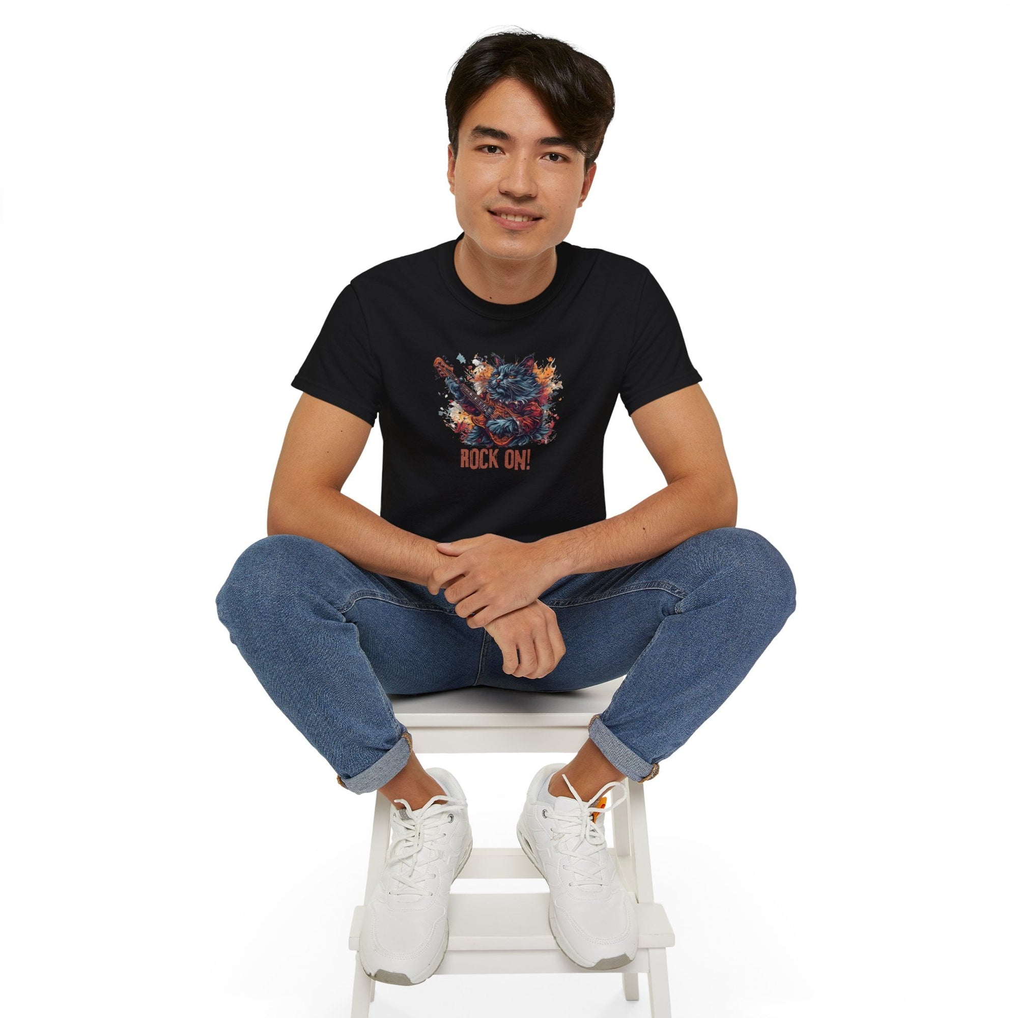 Rock On Cat Unisex Music Tee - Clothing, T-shirts - EpiAl's Shop