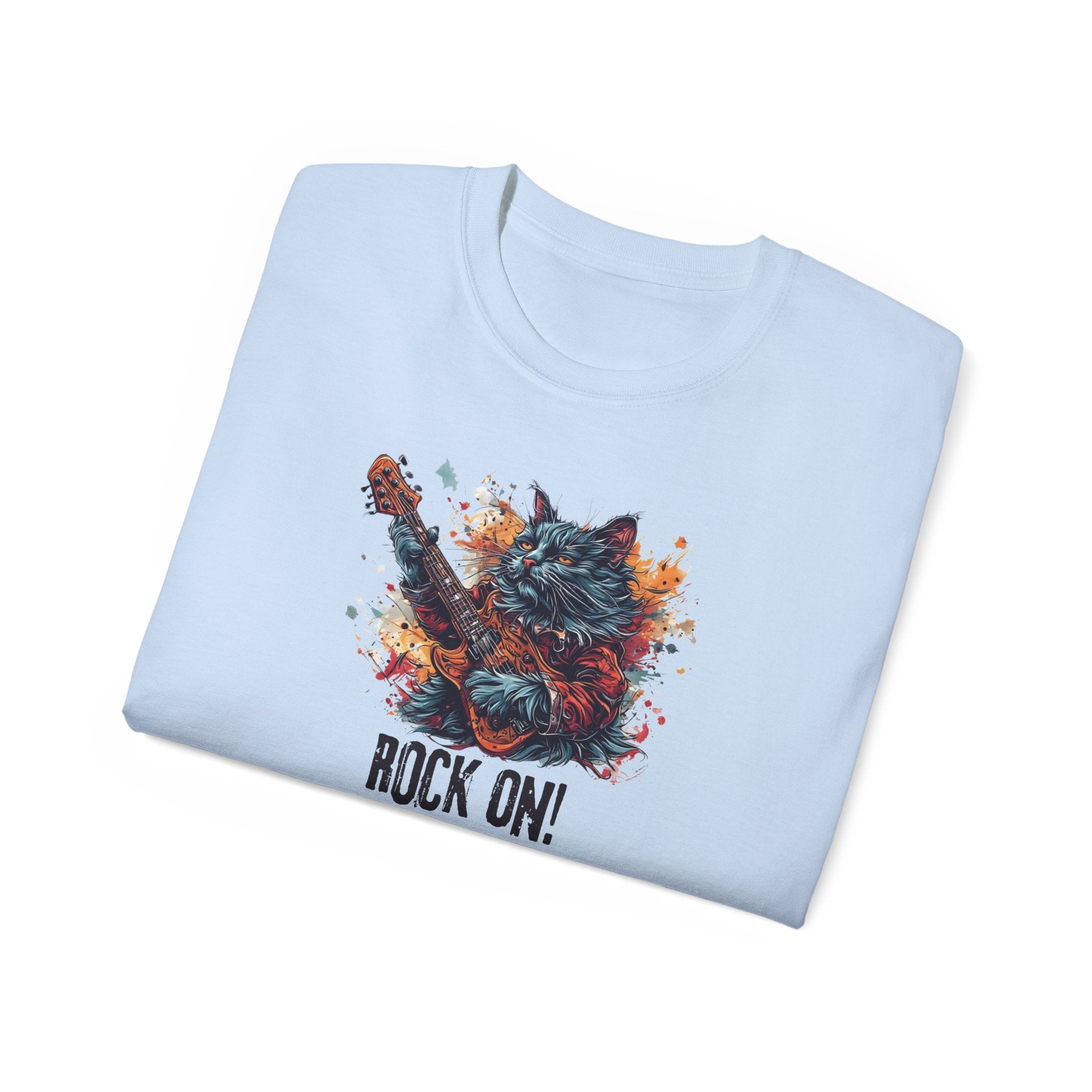 Rock On Cat Unisex Music Tee - Clothing, T-shirts - EpiAl's Shop