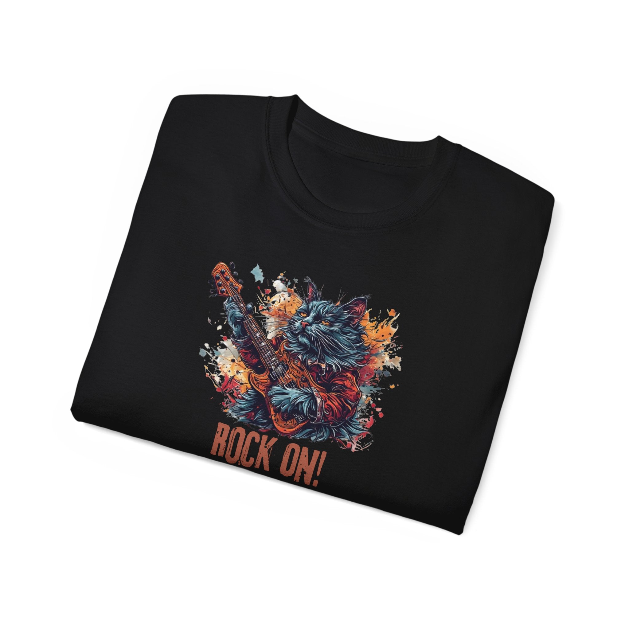 Rock On Cat Unisex Music Tee - Clothing, T-shirts - EpiAl's Shop