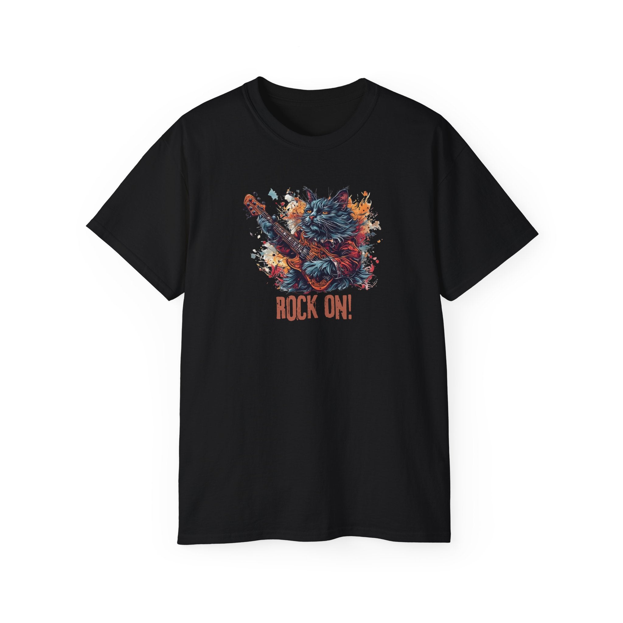 Rock On Cat Unisex Music Tee - Clothing, T-shirts - EpiAl's Shop