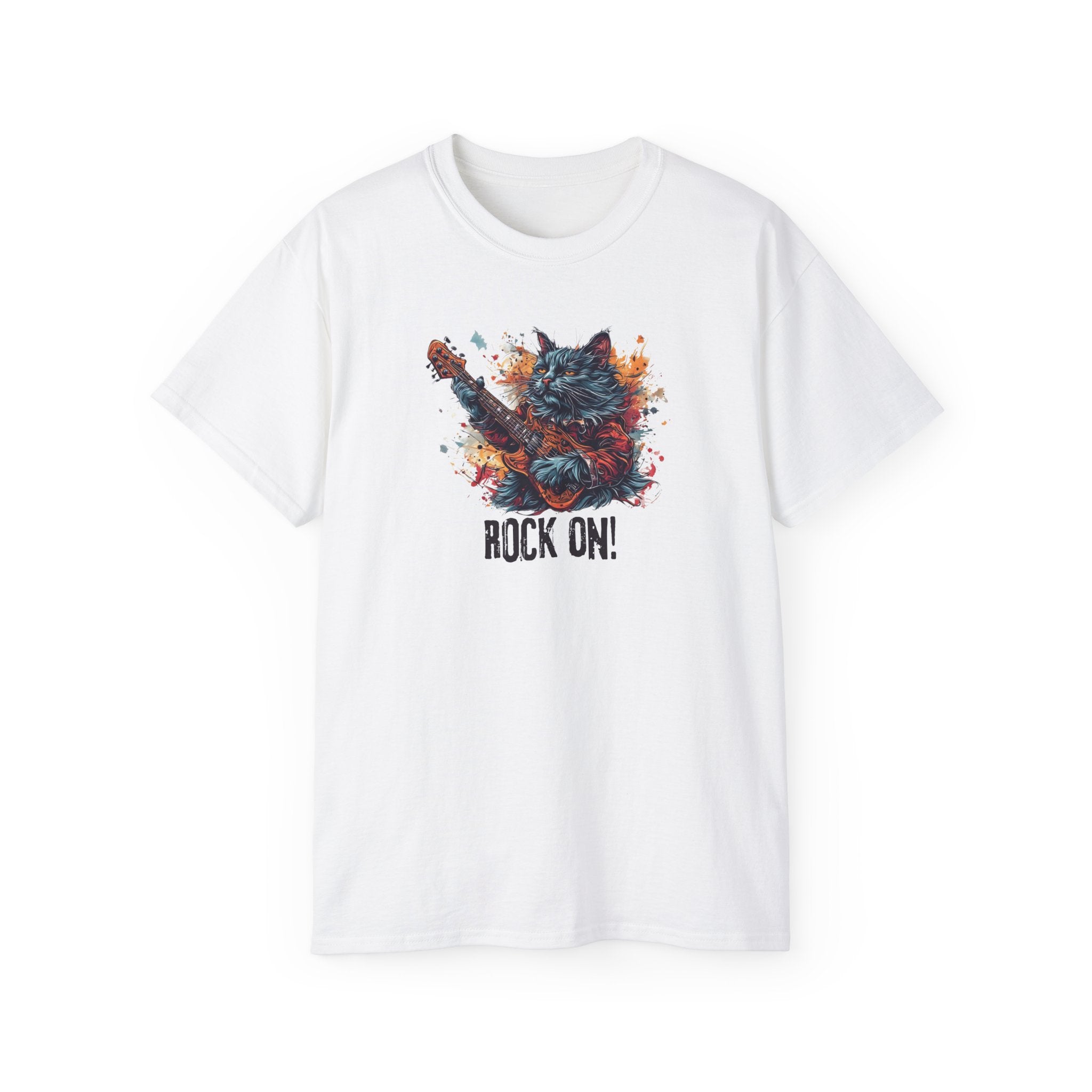Rock On Cat Unisex Music Tee - Clothing, T-shirts - EpiAl's Shop